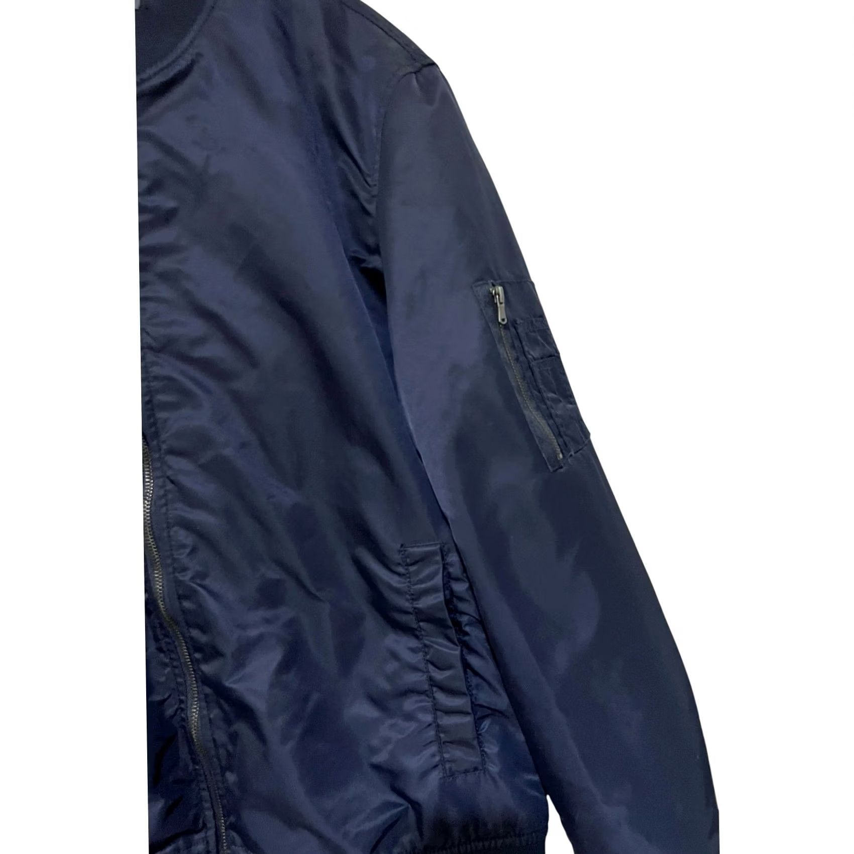 Vintage VINTAGE Bleecker & Broad Kaleb Bomber Jacket Navy Blue Sleeve Pockets Full Zip Sz L Mens Jacket Navy Blue Regular L Pockets Silicon? Size US L / EU 52-54 / 3 - 3 Thumbnail