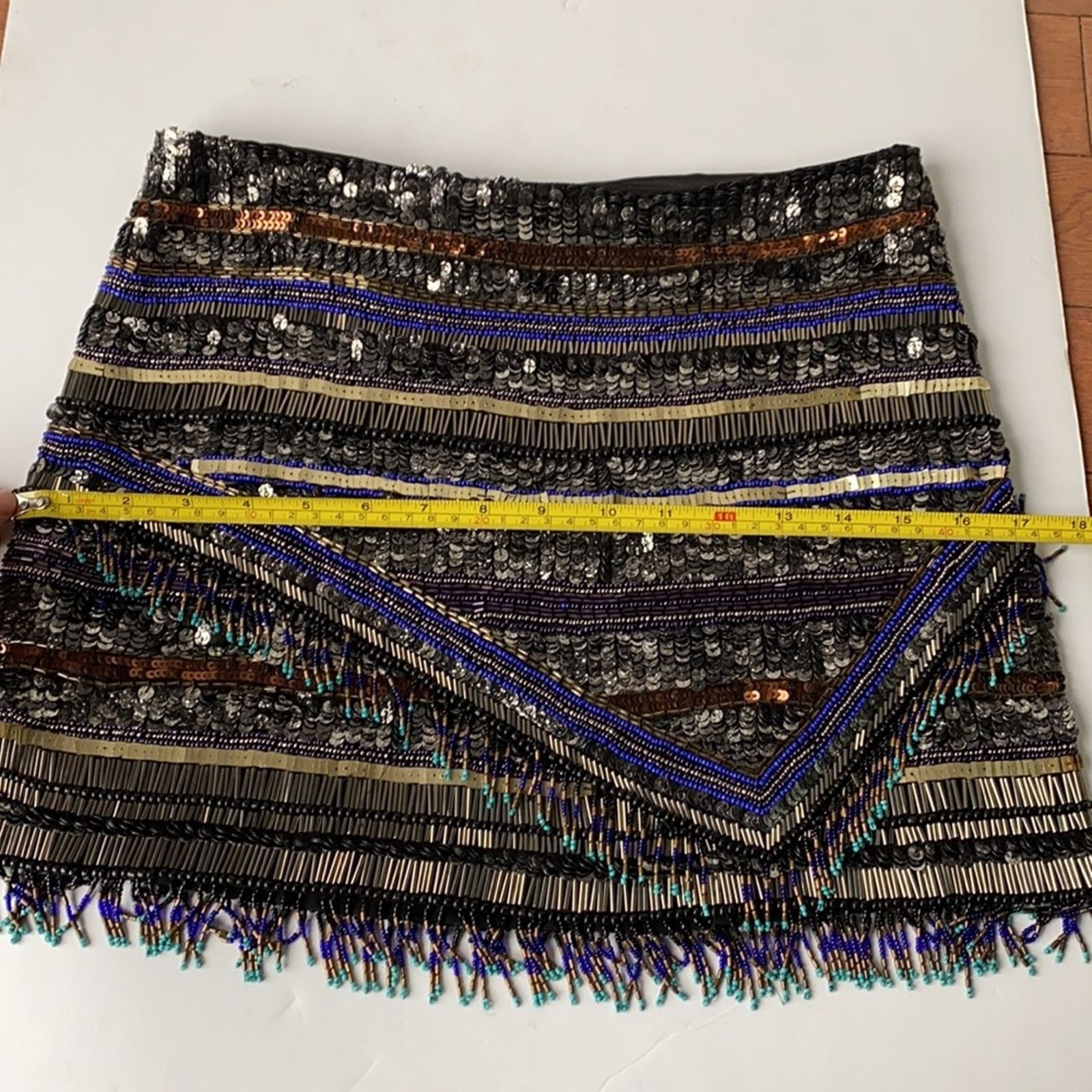 Parker PARKER Corsica Geometric Beaded Fringe Skirt Size 0 Size 25" / US 0 / IT 36 - 12 Thumbnail