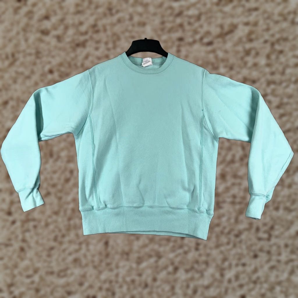 Champion VINTAGE Champion Sweater Womens Small Green Reverse Weave Crew Neck Stains Cotton Blend Jersey Logo Pullover Sports 90s Womens Size S / US 4 / IT 40 - 1 Thumbnail