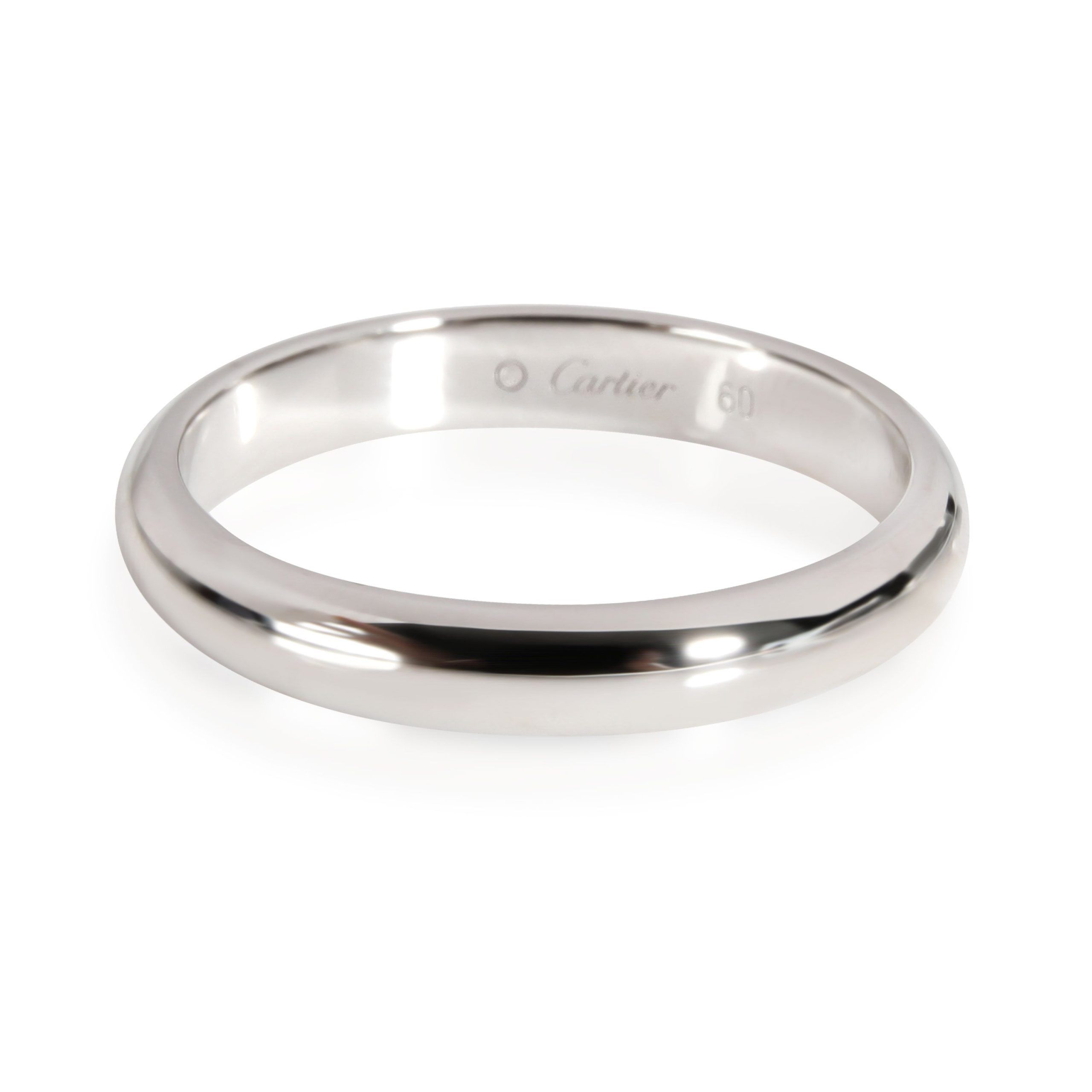 image of Cartier 1895 Wedding Band In Platinum in Silver, Women's