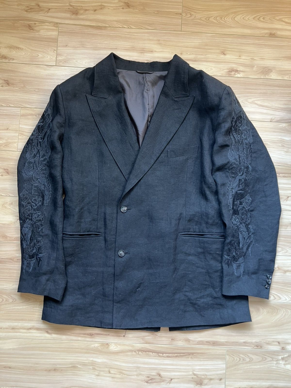 Doublet Doublet Chaos Embroidery Linen Blazer Jacket | Grailed