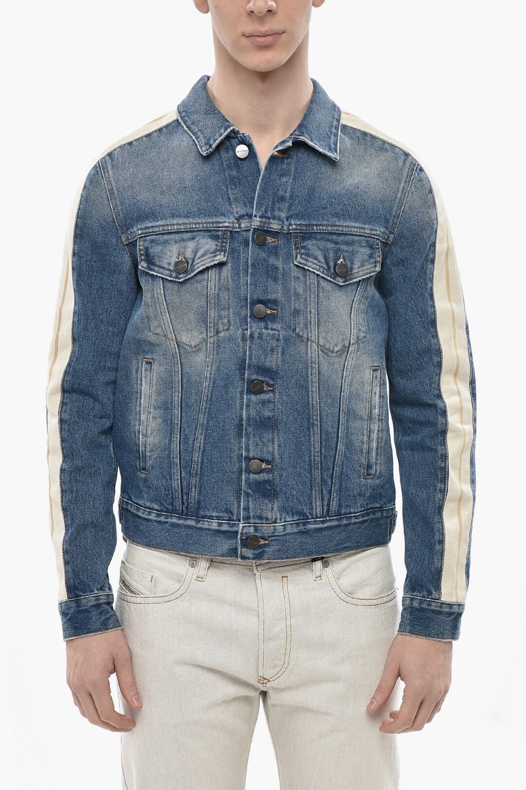 Palm Angels og1mm0326 Denim Jacket in Light Blue Size US XXS / EU 40 - 1 Thumbnail