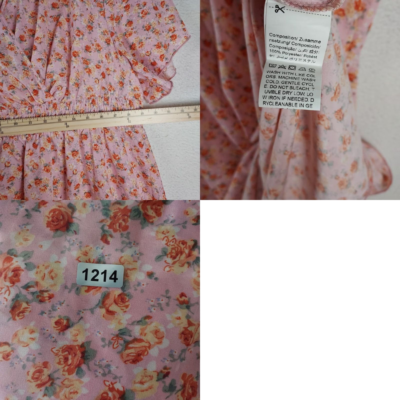 Pinko Seasty Women's Pink Floral Maxi Dress Short Sleeve Smocked Waist 4XL Shirt Adult 4XL Pink Floral Summer Casual Vogue Size 40" / US 18 - 8 Thumbnail