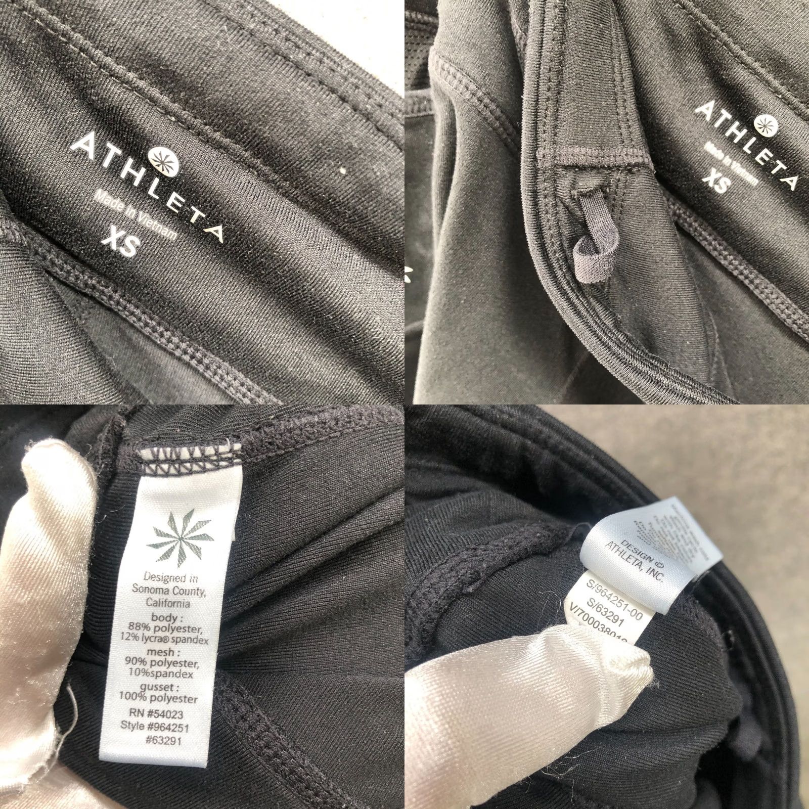 Athleta Athleta Sonar Crop Capri Leggings Womens XS Black Running Zip Pocket Activewear Size 26" / US 2 / IT 38 - 8 Thumbnail