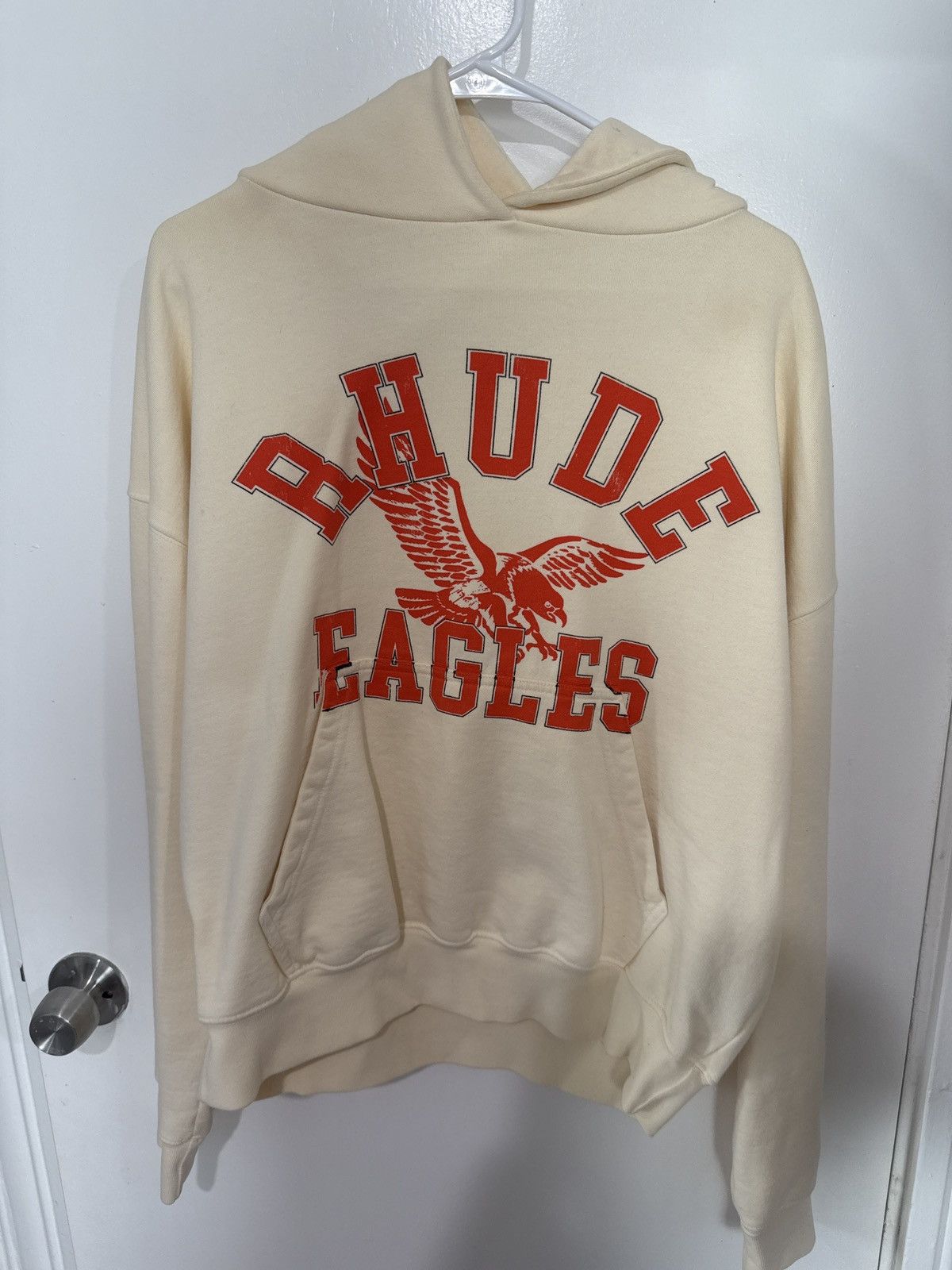 Rhude Rhude Orange and Cream Eagles Hoodie Size US S / EU 44-46 / 1 - 1 Thumbnail
