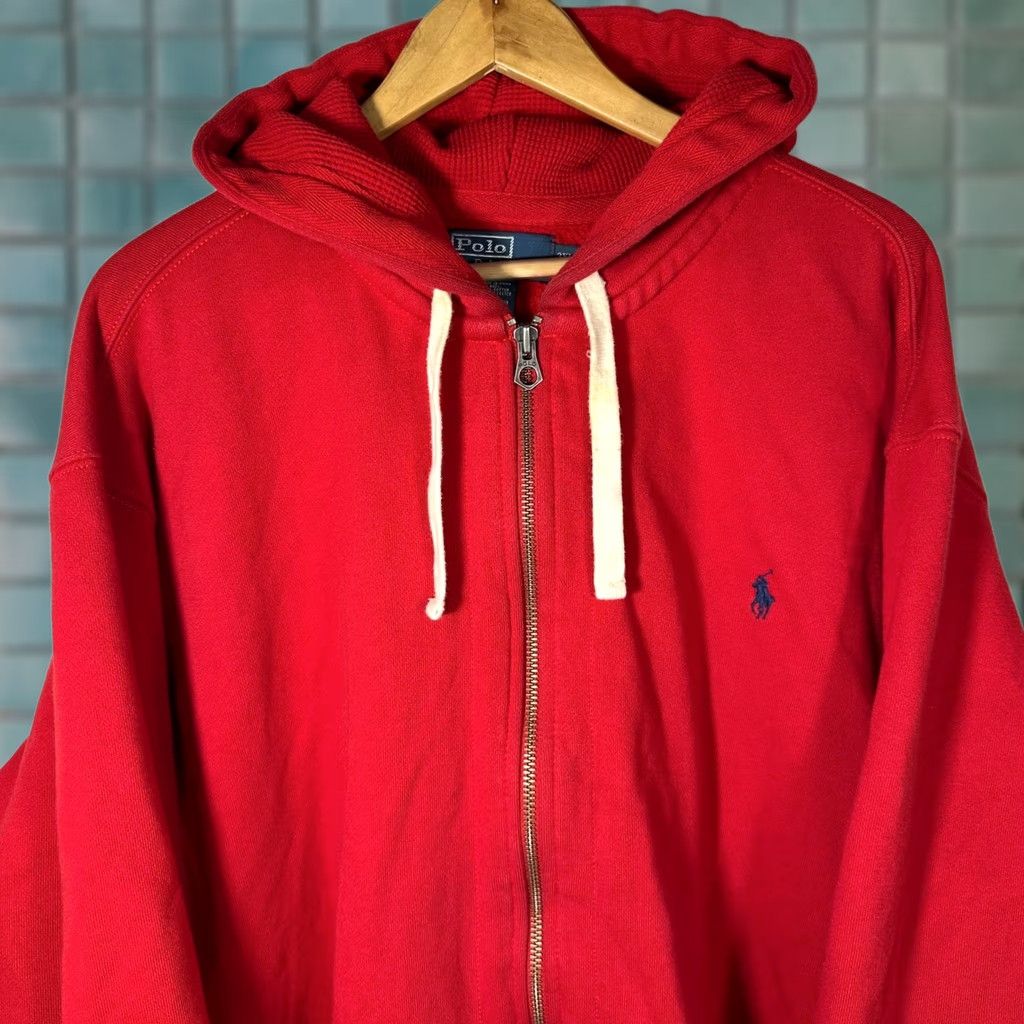 Polo Ralph Lauren Polo Ralph Lauren Hoodie 3XLT Tall Red Full Zip Waffle Lined Hood Sweatshirt Sweatshirt Size US XXL / EU 58 / 5 - 1 Thumbnail