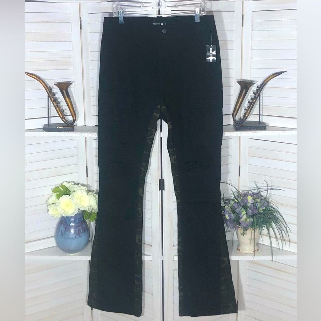 Hot Topic NWT Hot Topic black pants goth cargo flare cotton Sz 28 X 32 Size US 28 / EU 44 - 1 Thumbnail