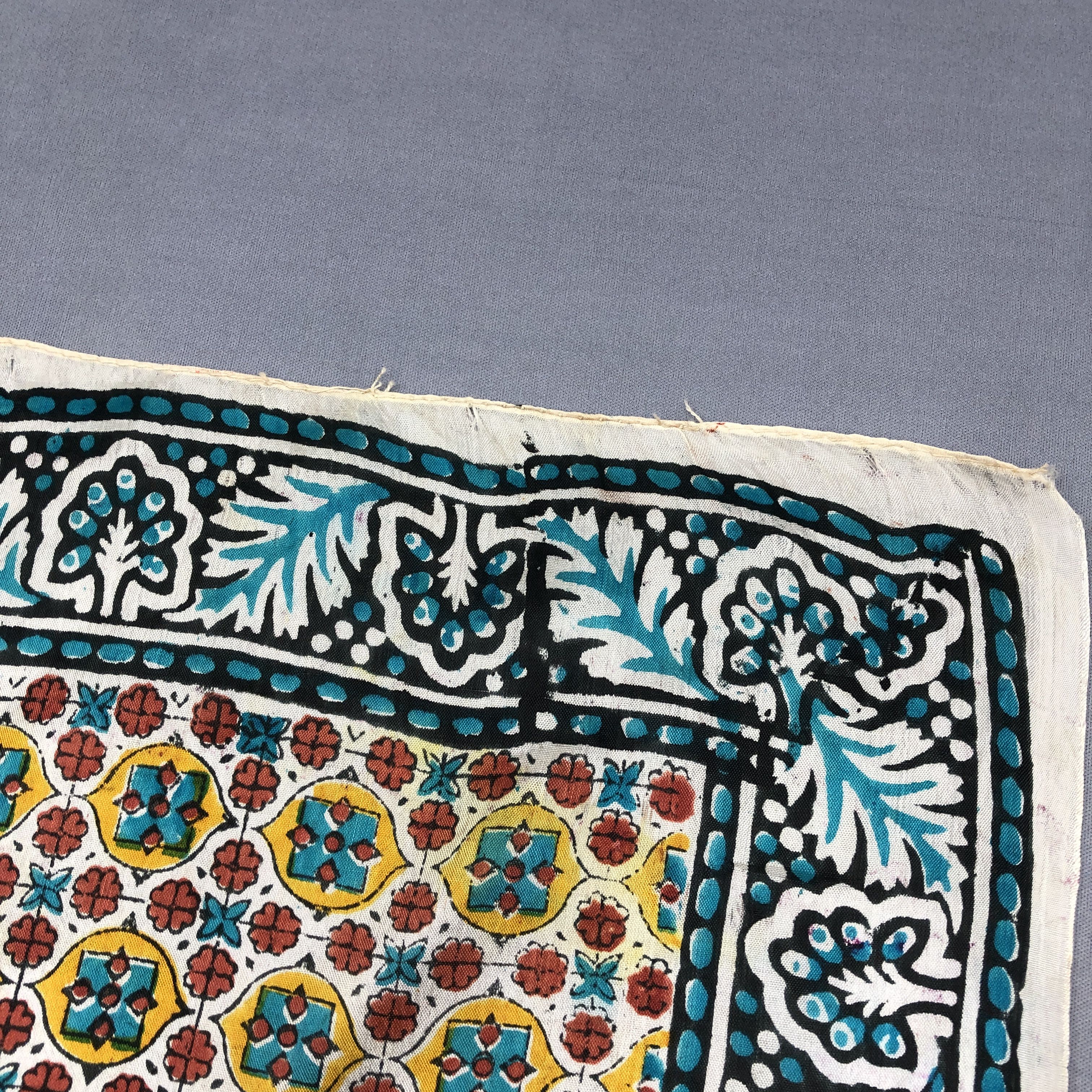 Japanese Brand Vintage Batik Paisley Square Scarf Twill Wraps Scarves Size ONE SIZE - 8 Thumbnail