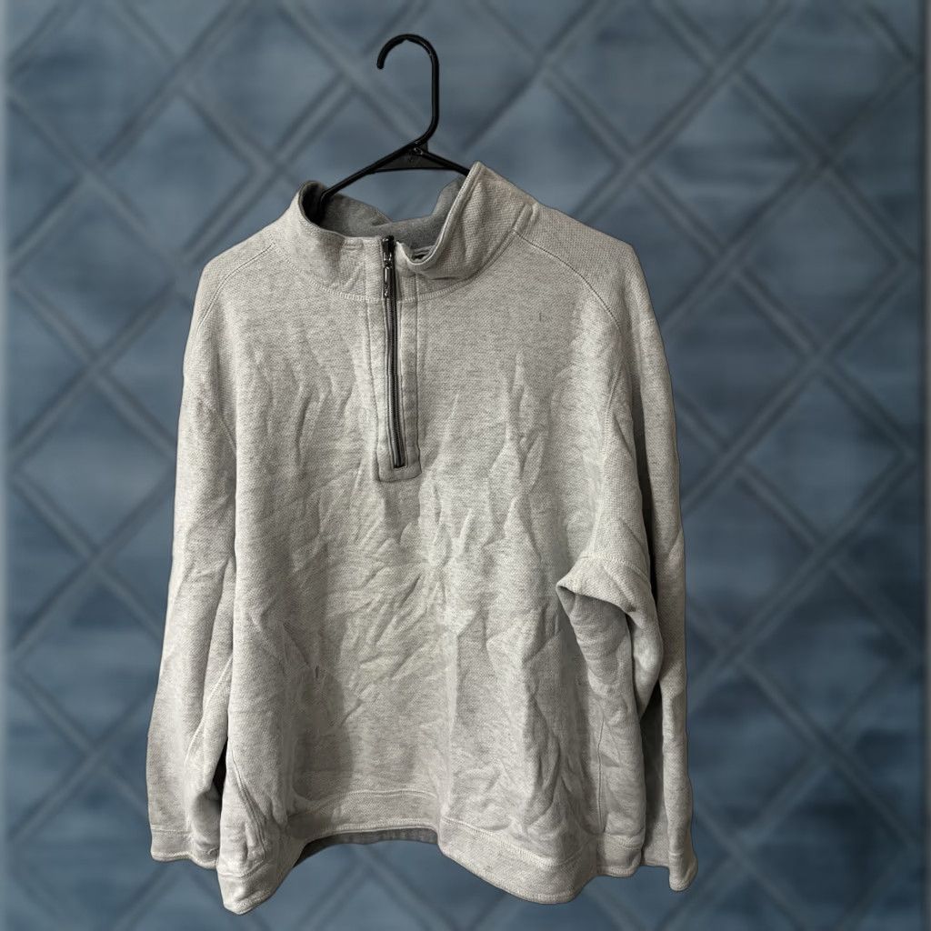 Tommy Bahama Tommy Bahama Sweater Men Large 1/4 Zip Pullover Long Sleeve Gray Cotton Size US L / EU 52-54 / 3 - 1 Thumbnail