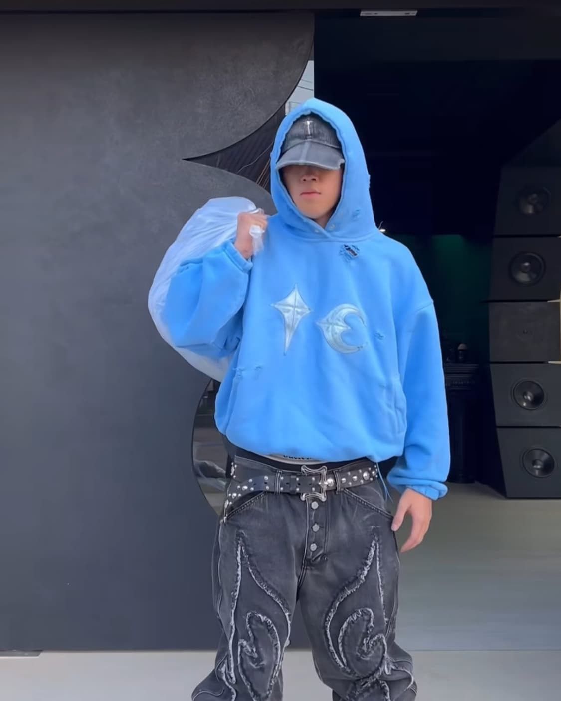 【THUG CLUB】Rock Hoodie Blue Thug Club Blue Rock Hoodie Thug Club