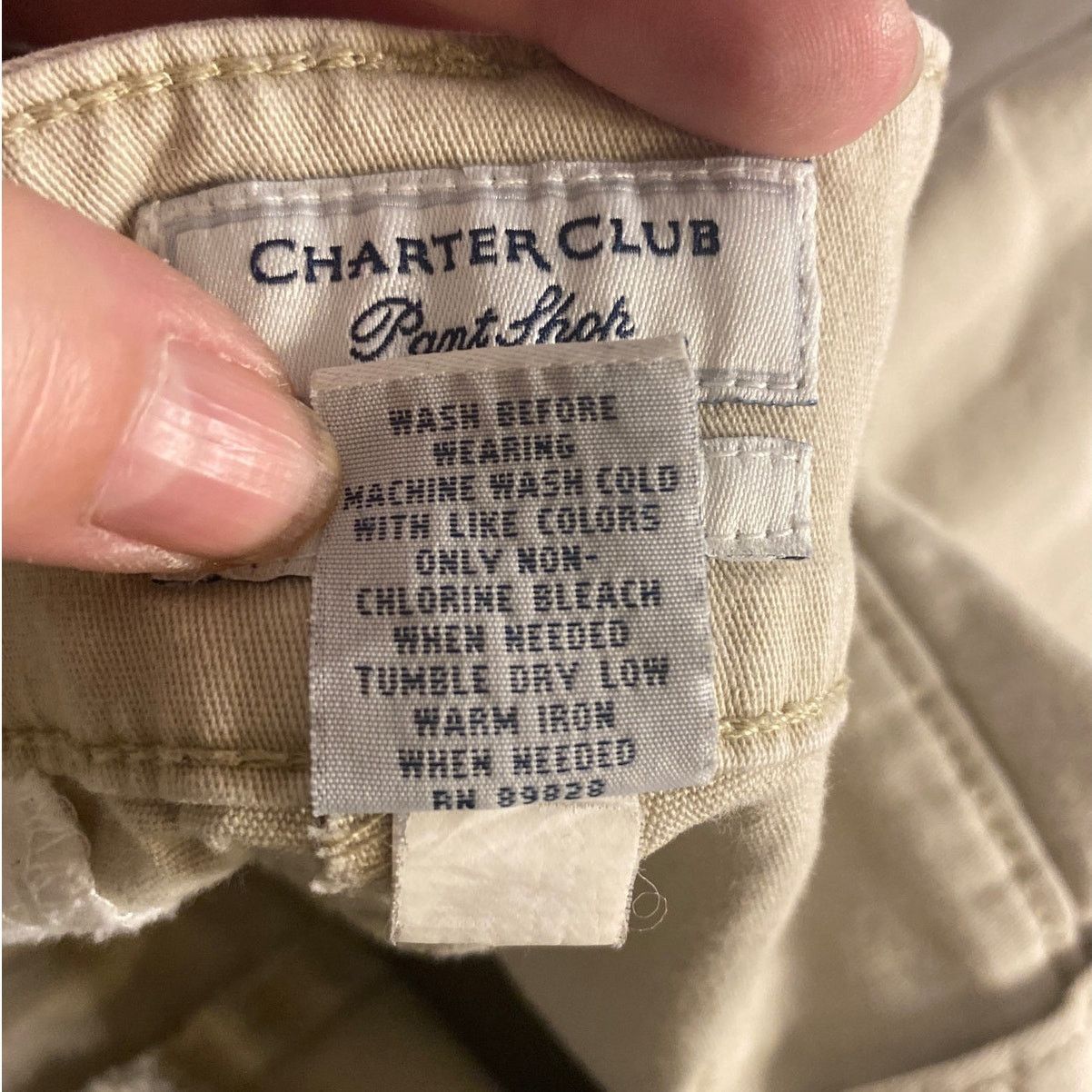 Other Charter Club Classic Fit Beige Cropped Pants 16 Cotton Size 38" / US 16 / IT 52 - 4 Thumbnail