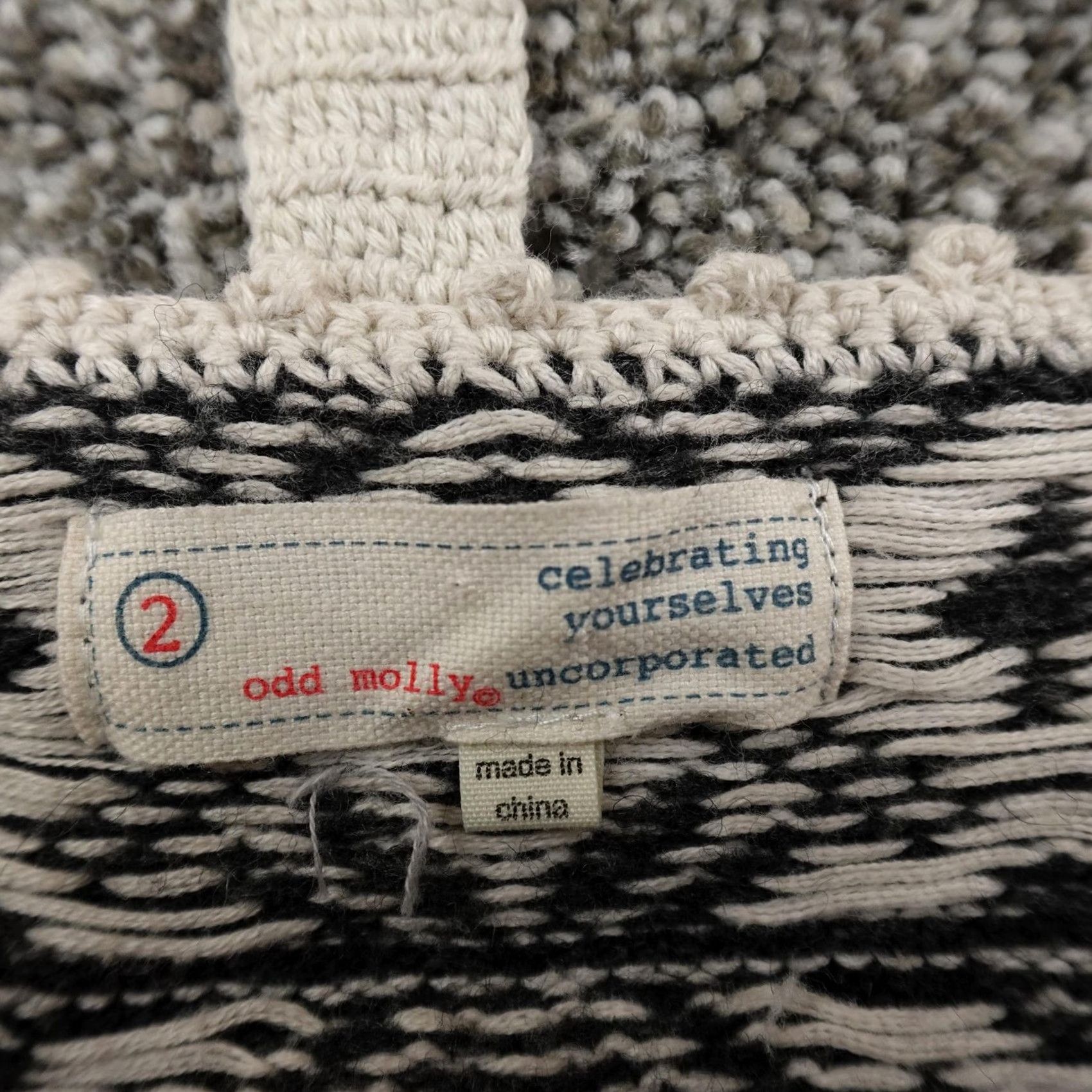 Anthropologie Odd Molly Sweater Womens M Black Nordic Fair Isle Knit Crochet Wool Cotton Nylon Knit Pullover Casual 90s Boyfriend Mens Womens? Size M / US 6-8 / IT 42-44 - 5 Thumbnail
