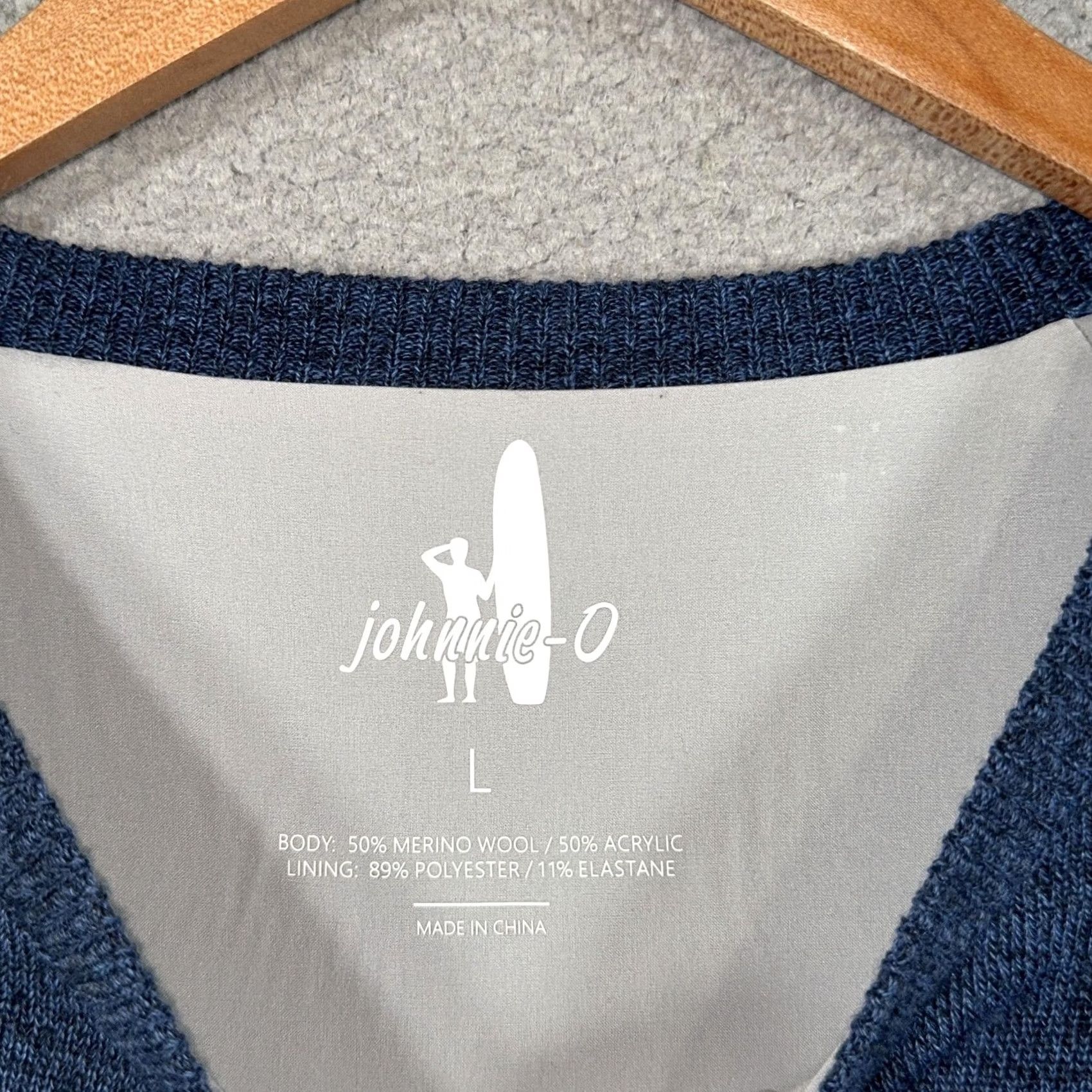johnnie-O johnnie-O Chilton Merino Wool Pullover Crewneck Blue Lined Pockets Mens Large Size US L / EU 52-54 / 3 - 2 Thumbnail