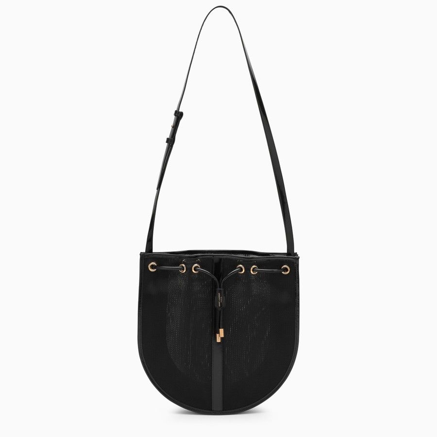 Saint Laurent Paris o1s1wg110125 Size: OS / 742073 Mesh Shoulder Bag in Black Size ONE SIZE - 1 Thumbnail