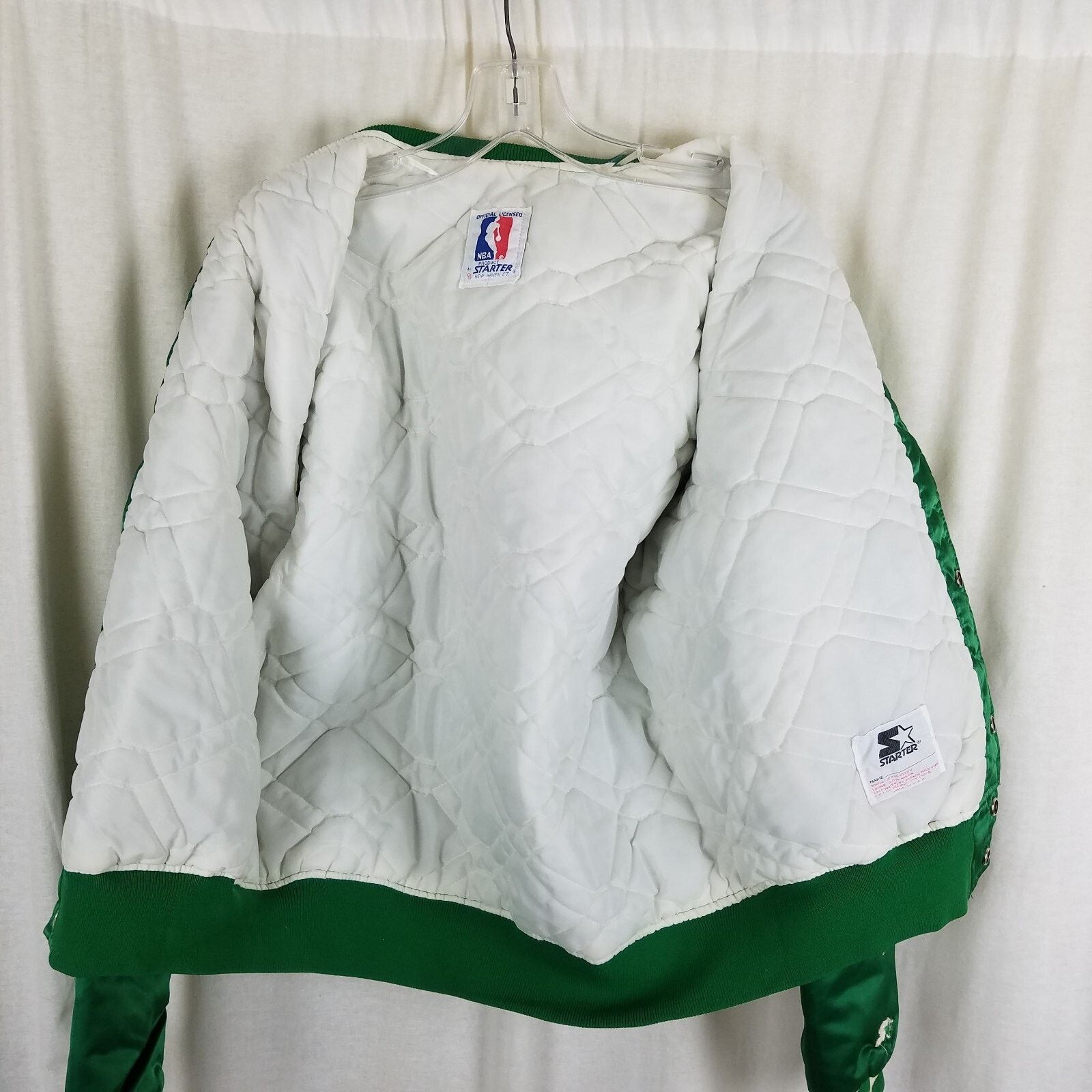 Vtg 80s Starter Boston Celtics Green Satin Basketball Jacket