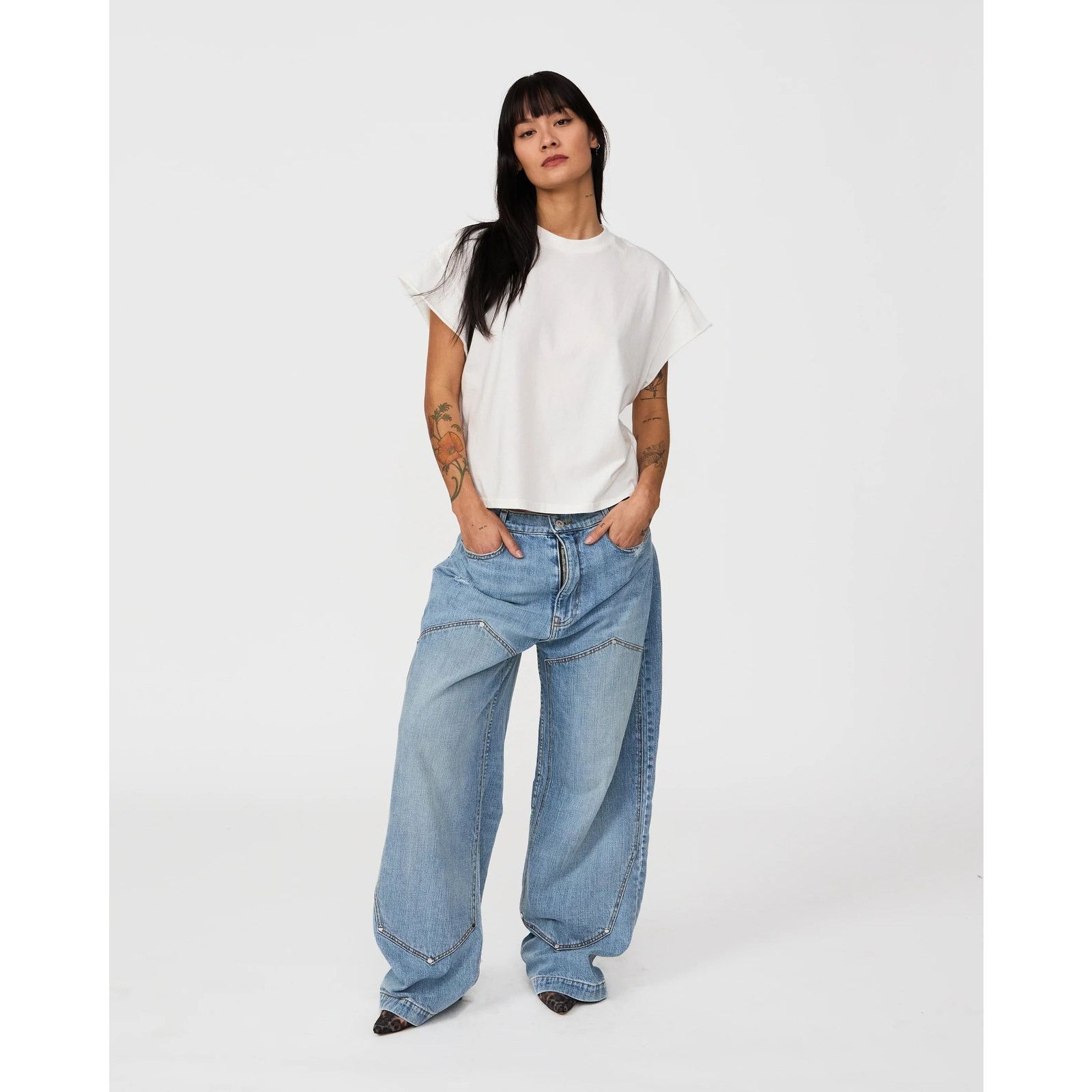 Designer Untytled 'Tie' Trouser [Washed Denim] (Sz 30, 32, 34, 36) Size US 32 / EU 48 - 2 Thumbnail
