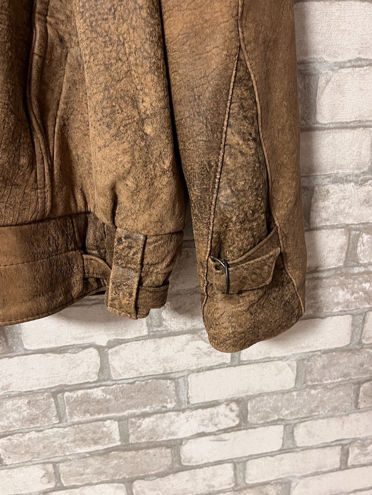 Genuine Leather × Vintage 🔥Vintage 90s Avantgarde Genuine Leather Jacket Size US XL / EU 56 / 4 - 8 Thumbnail