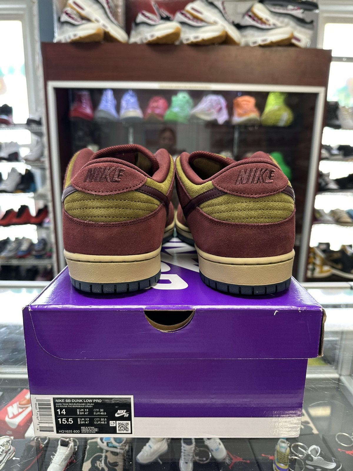 Nike Nike SB Dunk Low Dark Team Red Olive Flak Size US 14 / EU 47 - 4 Thumbnail