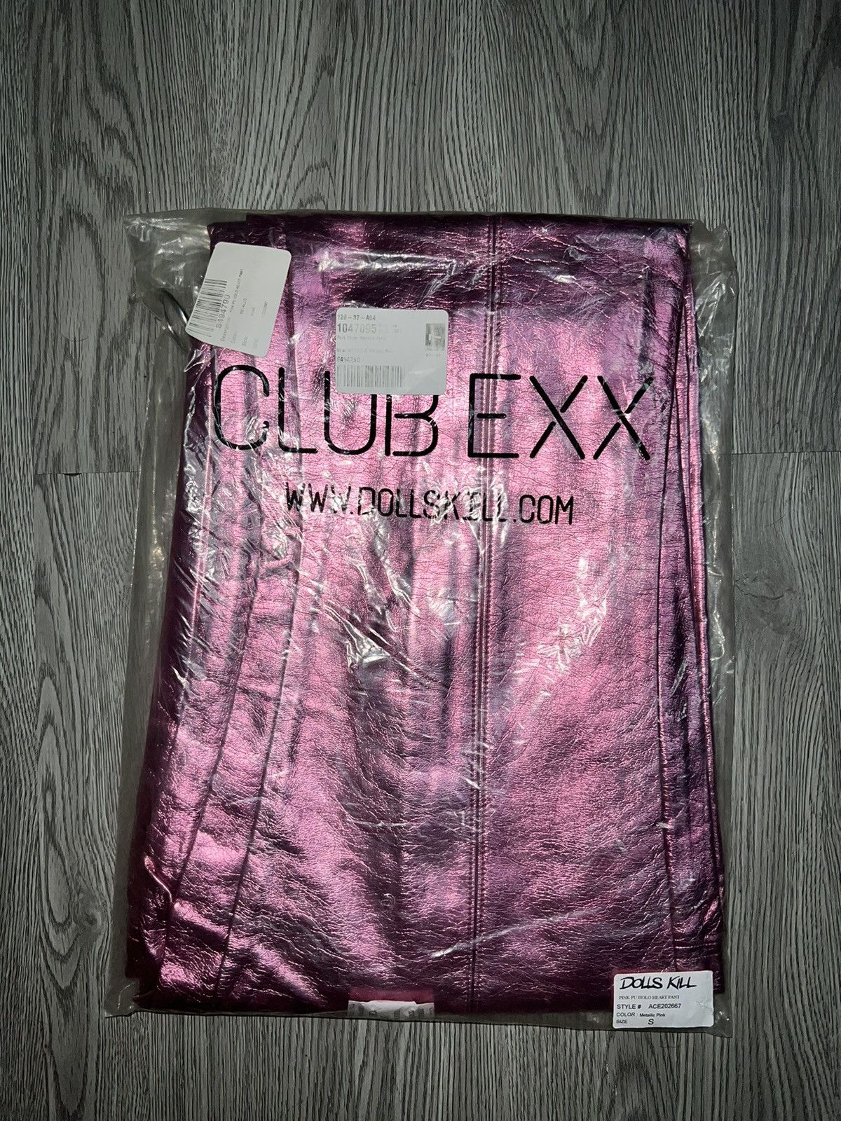 Dolls Kill Club Exx metallic faux leather flare pant 🎀💗 Size 26" / US 2 / IT 38 - 6 Thumbnail