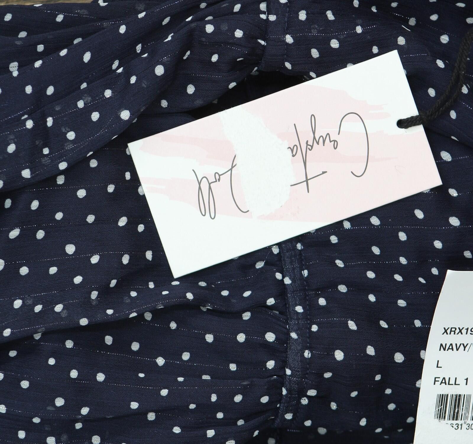 Other Nwt Crystal Doll Sheer Fit Flare Dress Navy Blue / White L Size L / US 10 / IT 46 - 4 Thumbnail