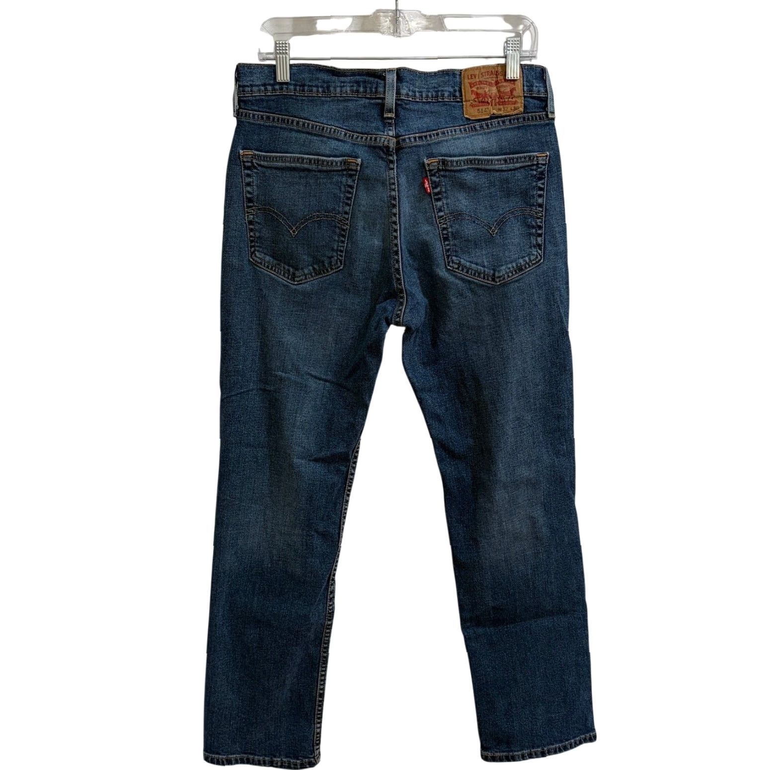 Levi's Levi's 514 Jeans Mens 32x30 Blue Slim Straight Stretch Denim Medium Wash Jeans Regular Men blue 5-Pocket Design Mid Rise 10-12in Size US 32 / EU 48 - 2 Thumbnail