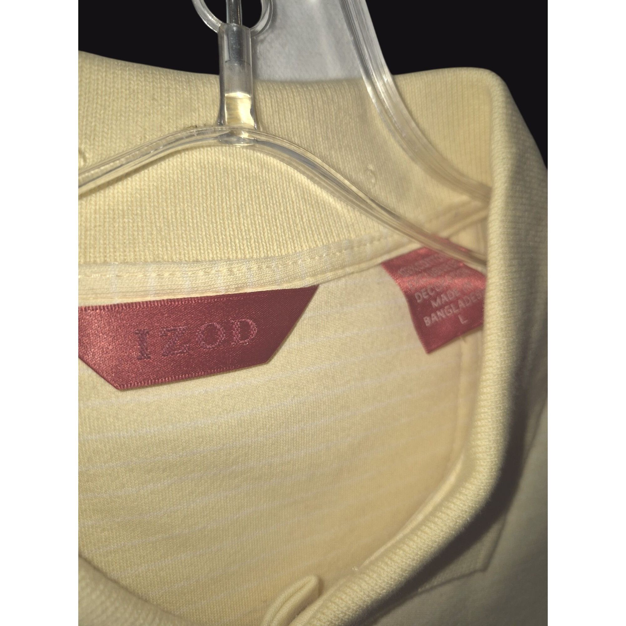 Izod Izod Mens Yellow Striped Polo Shirt Embroidered Logo Large Size US L / EU 52-54 / 3 - 3 Thumbnail