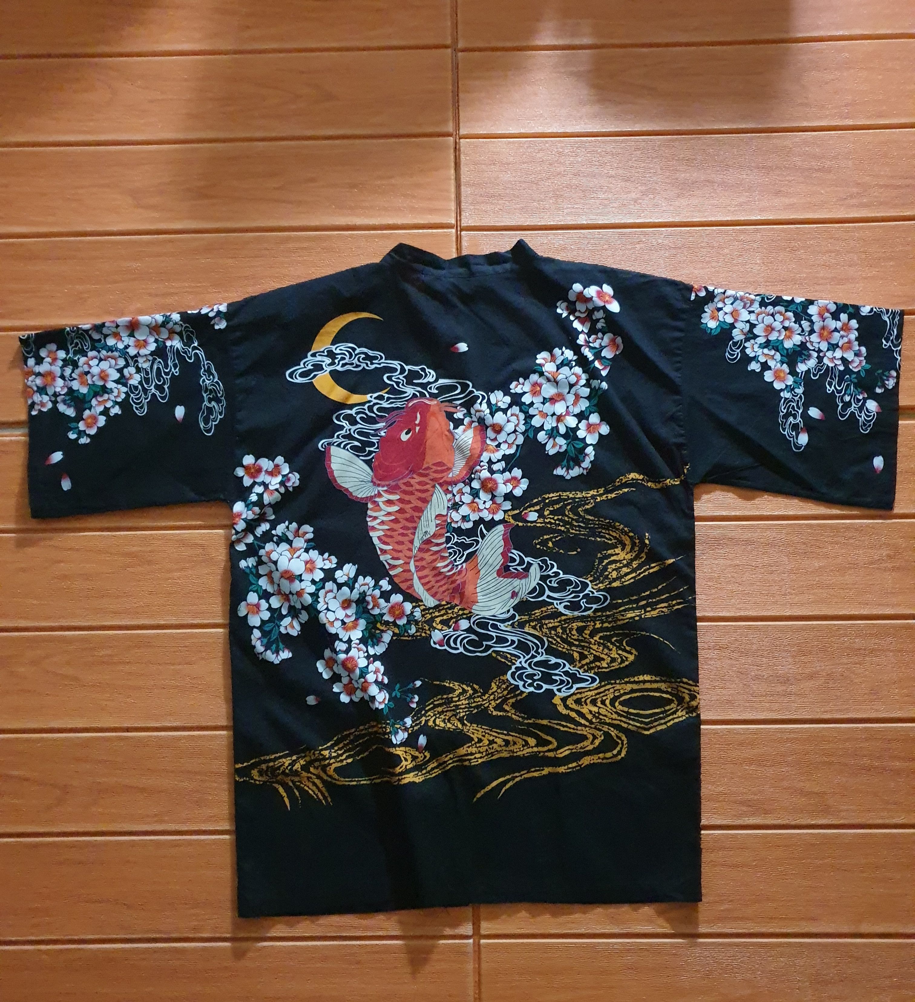 Japanese Brand 💥Kimono Japanese fish koi black Size US M / EU 48-50 / 2 - 1 Thumbnail