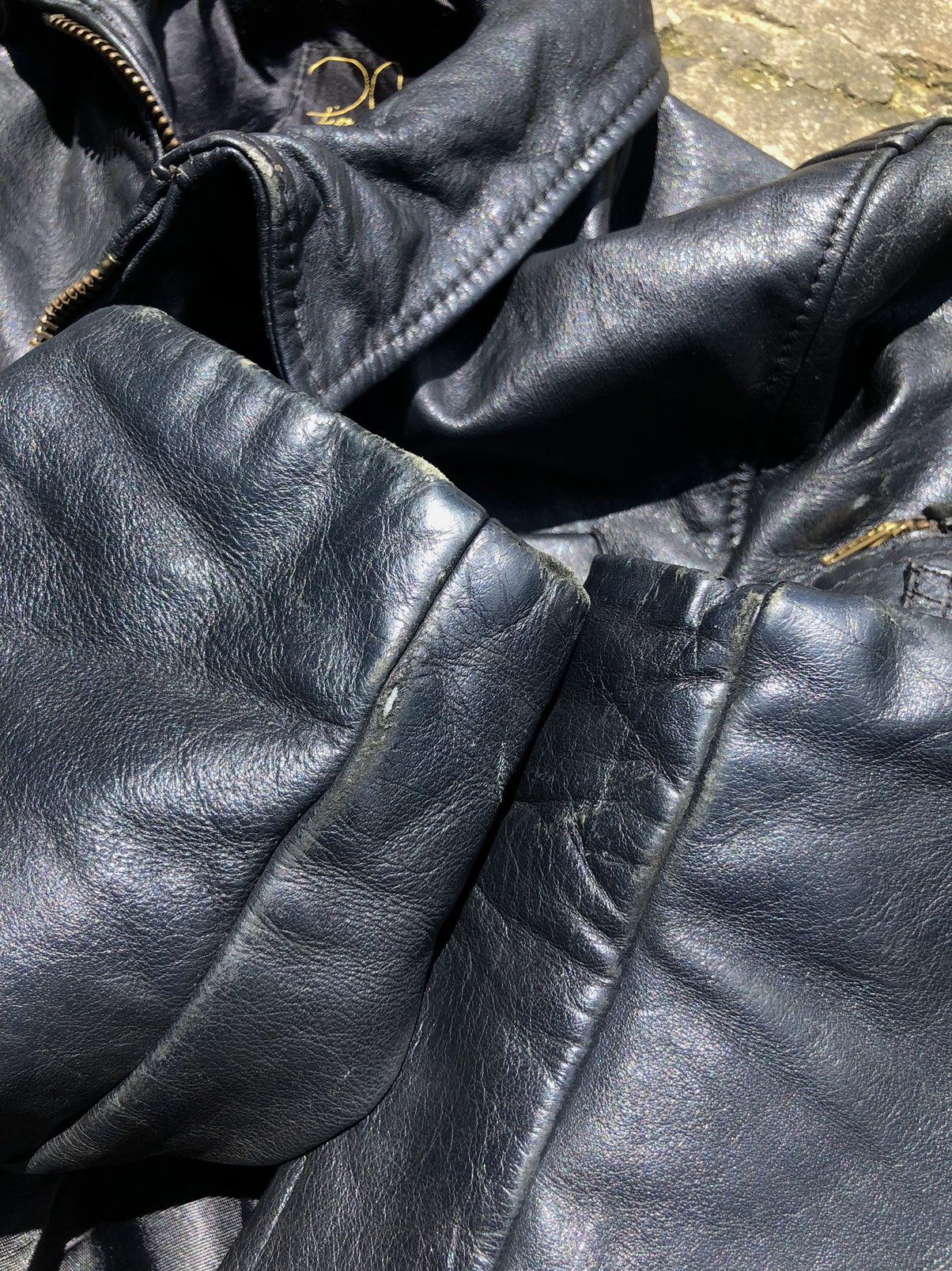Leather 70~80s French Air Force type Leather Jacket Size US L / EU 52-54 / 3 - 17 Thumbnail