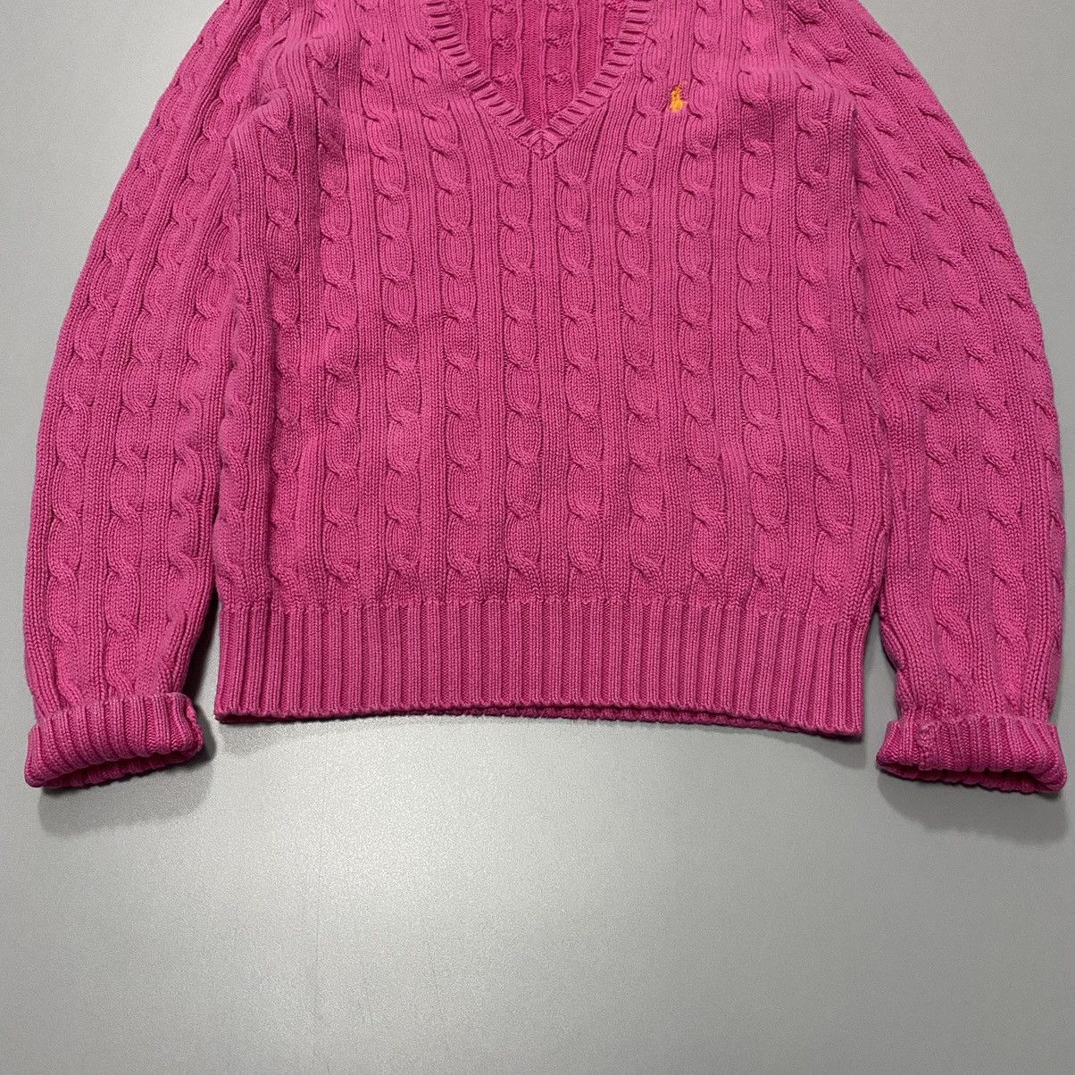 Polo Ralph Lauren × Vintage Polo Ralph Lauren Sport Cable Knit Sweater M Pink Size M / US 6-8 / IT 42-44 - 4 Thumbnail