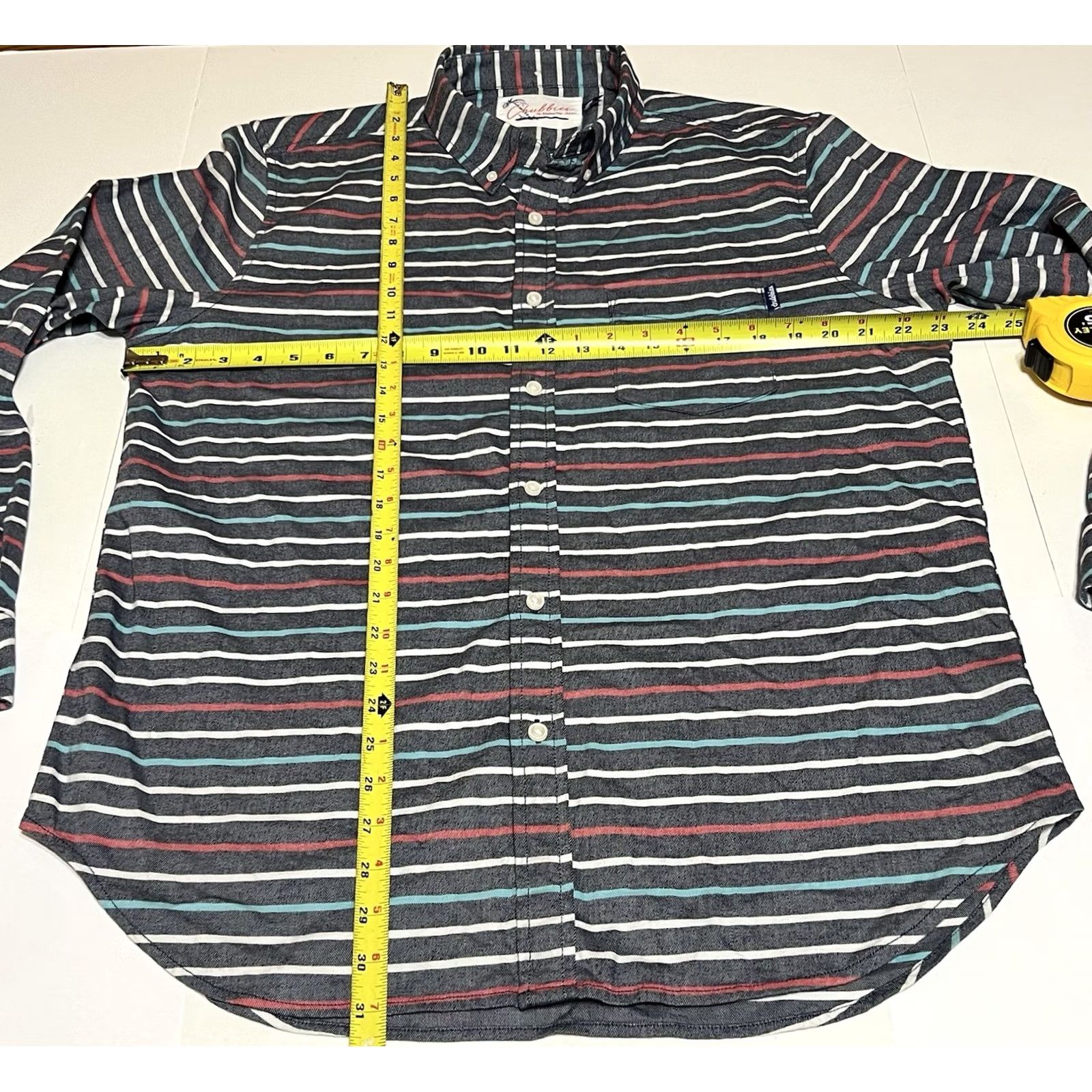 Chubbies Chubbies Button-Up Shirt Mens L Striped Flannel Long Sleeve Button-Down Collared Pocketed Size US L / EU 52-54 / 3 - 4 Thumbnail