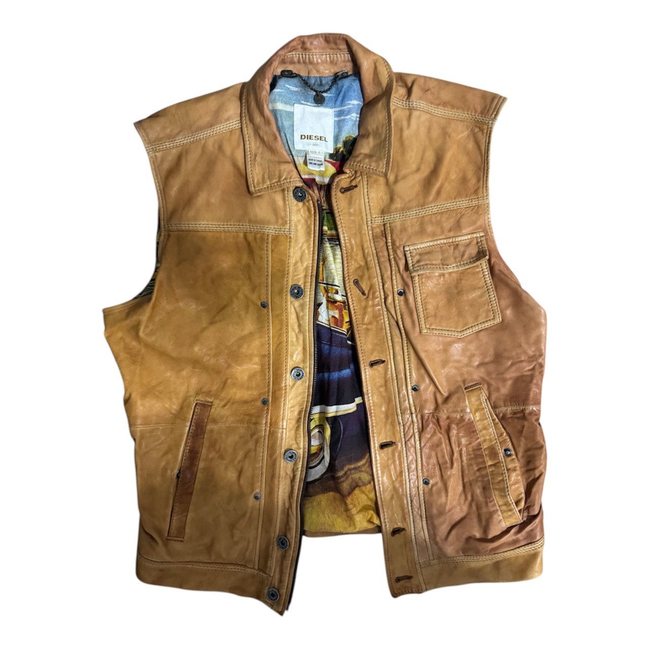Vintage + Diesel Leather Vest