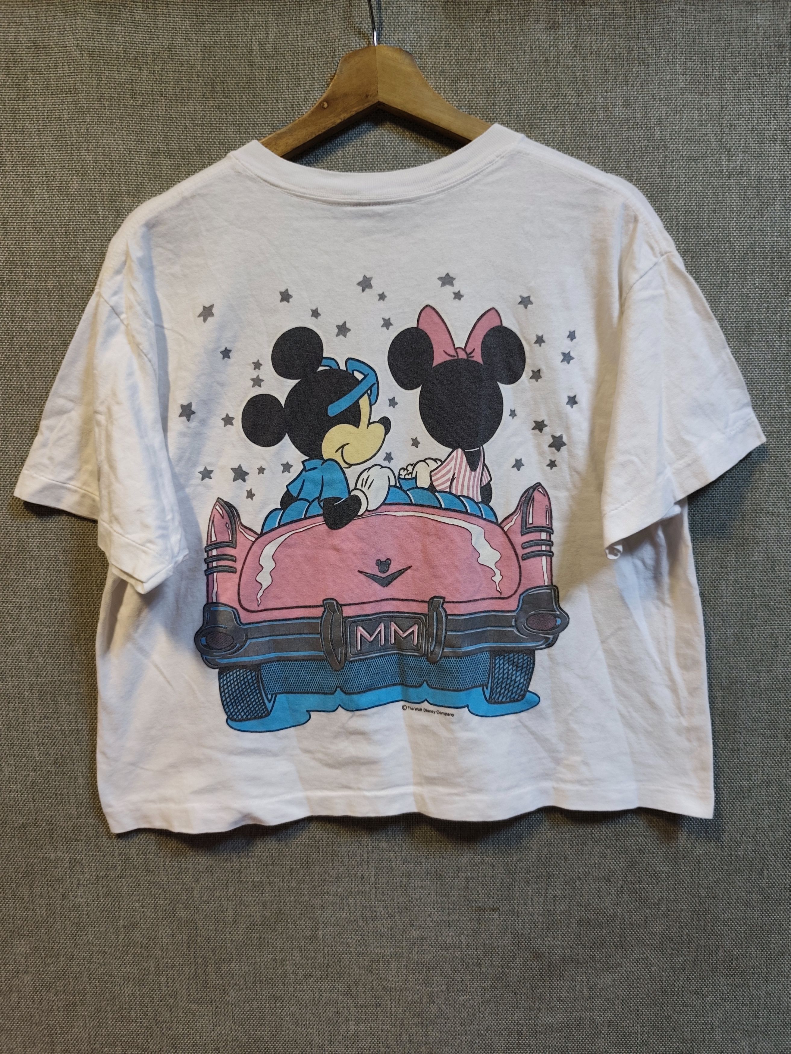 Disney Vintage 90s Mickey Minnie Pink Cadillac Crop Top Size US L / EU 52-54 / 3 - 2 Thumbnail