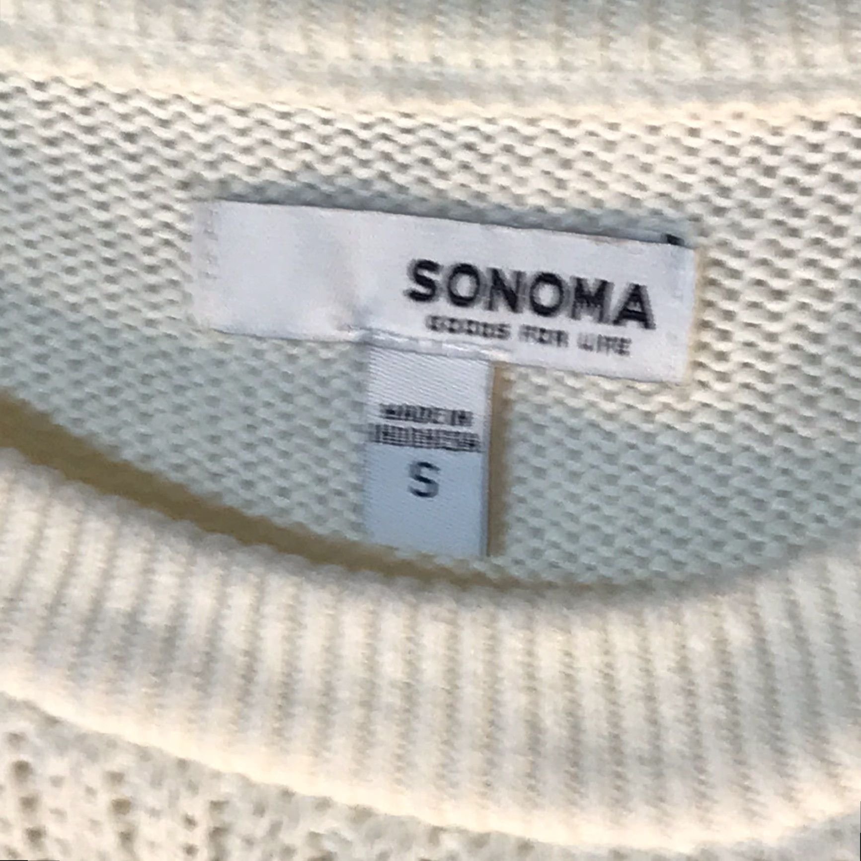 Vintage Sonoma White Cable-Knit Sweater Tunic Womens Size S Cotton Nylon Rayon Fall Winter Casual Dress Size S / US 4 / IT 40 - 2 Thumbnail