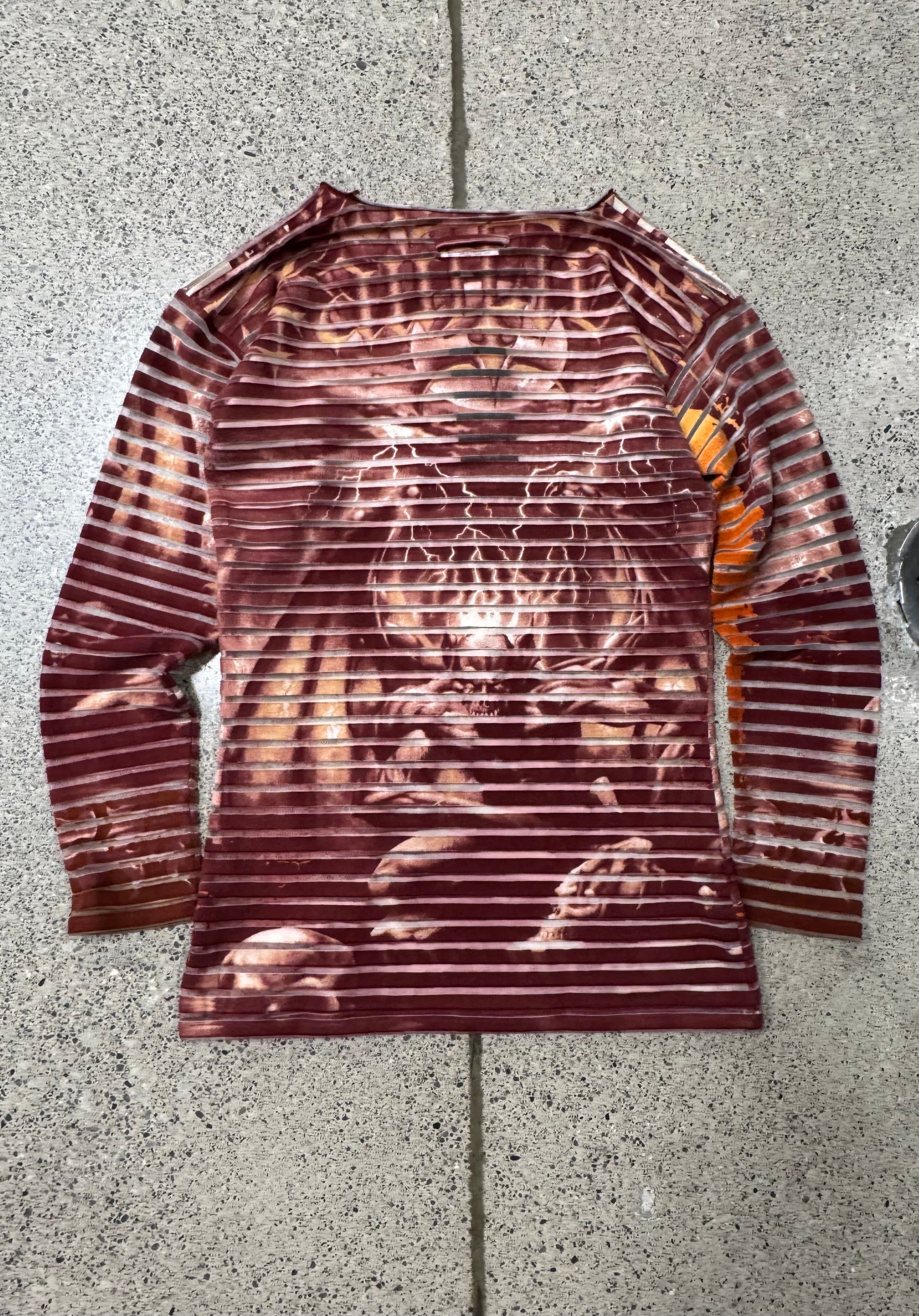 Jean Paul Gaultier SS2001 Jean Paul Gaultier ‘Satan’ Print Mesh 3/4 Sleeve Top Size S / US 4 / IT 40 - 4 Thumbnail