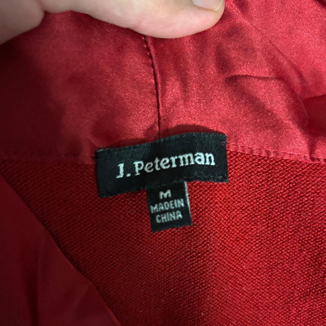 J. Peterman J. Peterman Red Wool Blend Sweater Silk Ribbon Tie MEDIUM Size M / US 6-8 / IT 42-44 - 3 Thumbnail