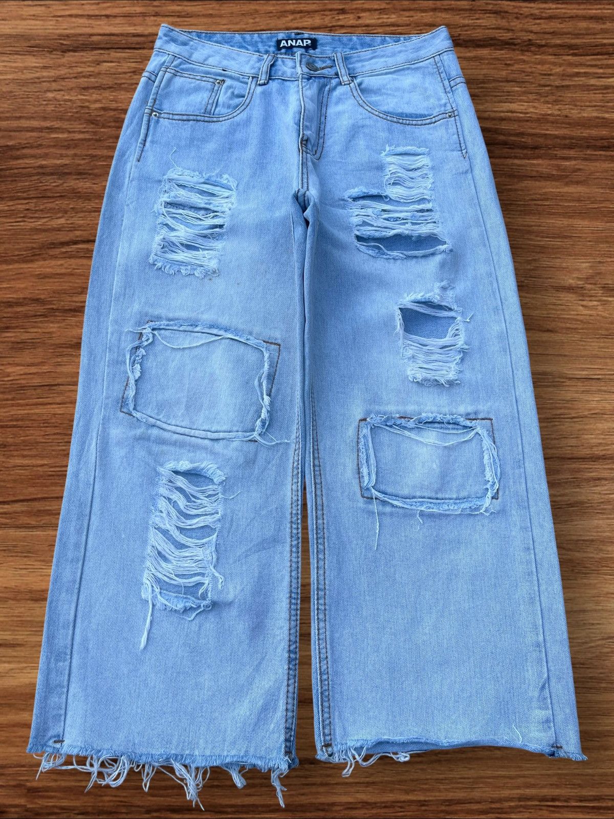 Designer × Japanese Brand Vintage Japanese Brand Blue Washed Distressed Patches Shorts Size US 28 / EU 44 - 1 Thumbnail