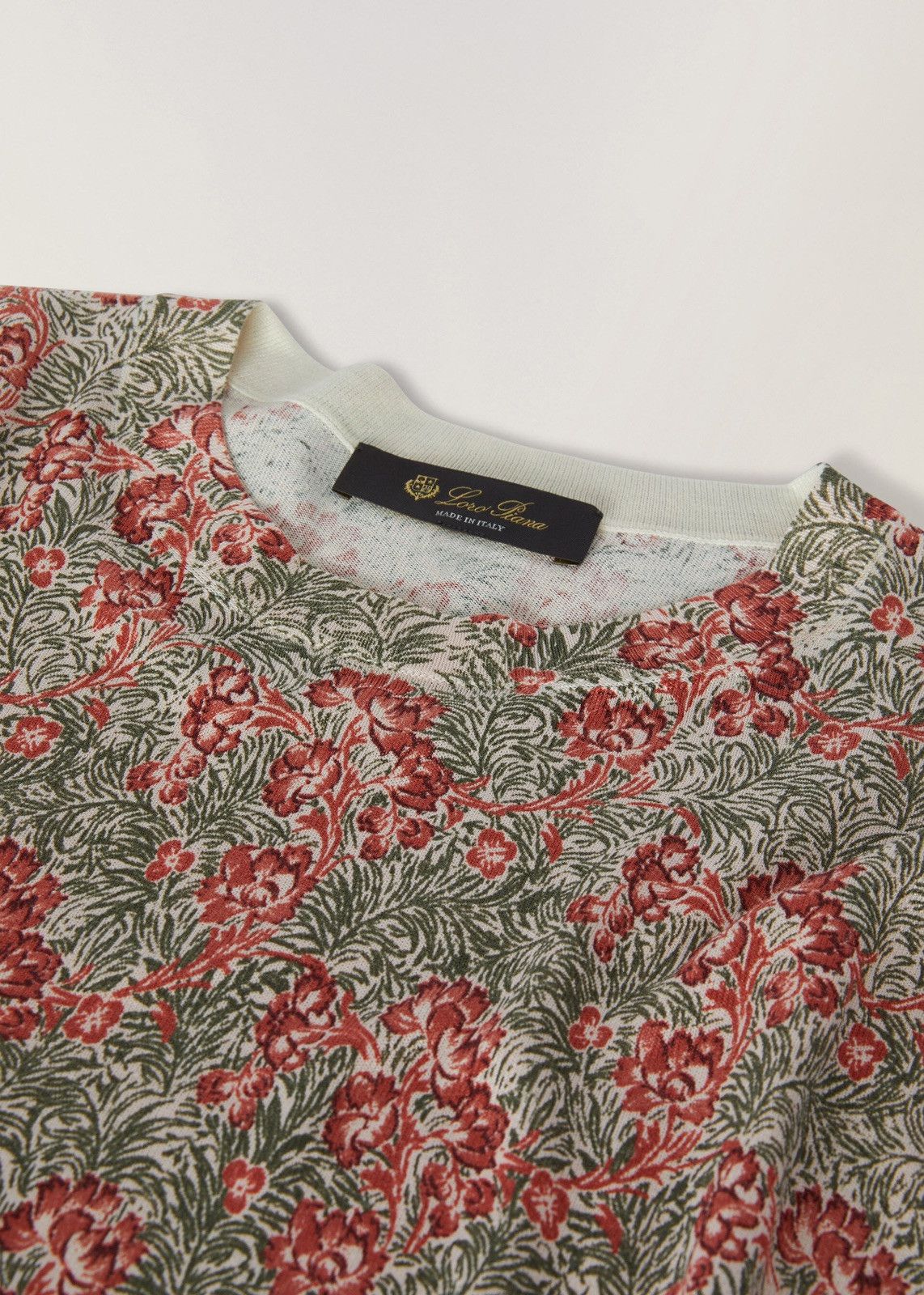 Loro Piana o1srvl11e0424 T- Shirt in Olive & Red Size M / US 6-8 / IT 42-44 - 3 Thumbnail
