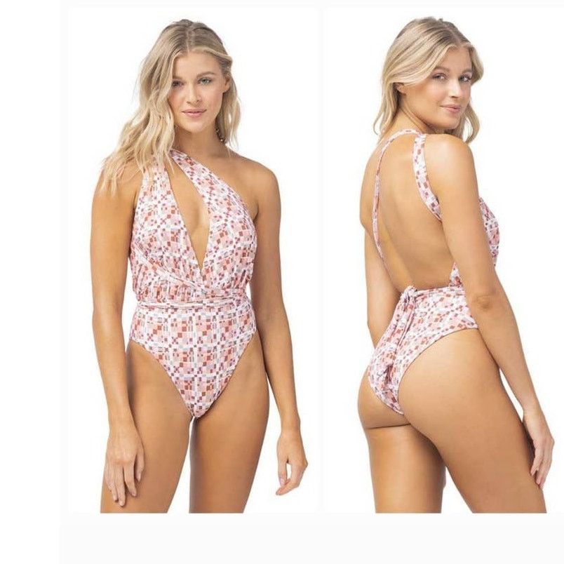 Anthropologie New L SPACE Allegra One-piece Halter Geo Swimsuit $198 Sz M Size M / US 6-8 / IT 42-44 - 4 Thumbnail