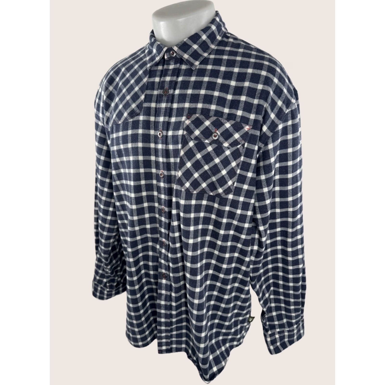 Howler Brothers HOWLER BROS Western Shirt Plaid Flannel XL Button-Up Long Sleeve Blues White Shoulder Patch Forearm Patch Mens XL Shirt Size US XL / EU 56 / 4 - 1 Thumbnail