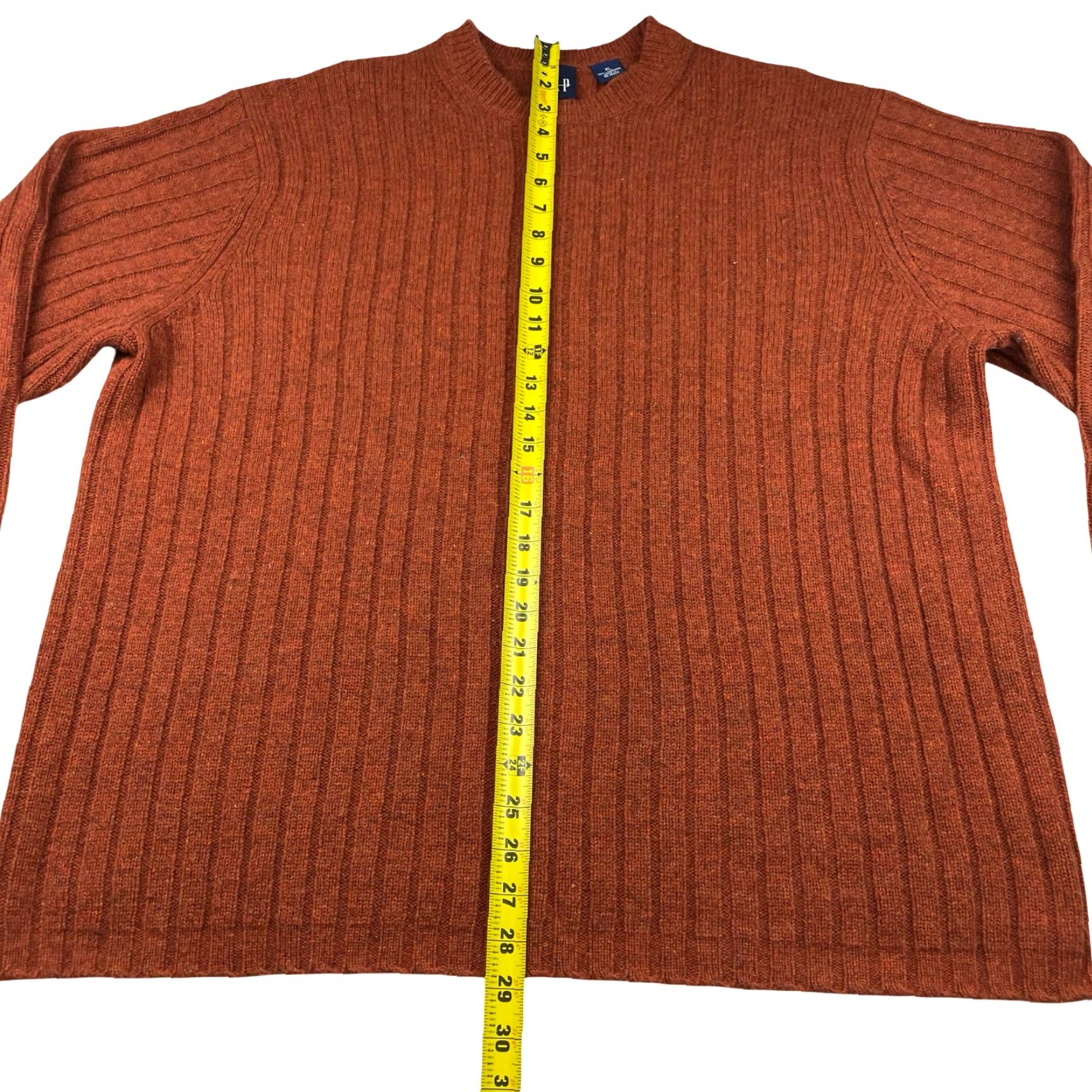 Gap GAP Men’s VTG Ribbed Pullover Sweater Orange XL Chunky-Knit Crew Neck Wool Shirt Size US XL / EU 56 / 4 - 4 Thumbnail