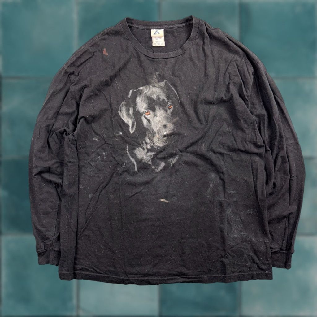 AAA VINTAGE Black Lab Dog T-Shirt Shirt 2XL Men Black Graphic Print 90s 80s 70s Dogs Size US XXL / EU 58 / 5 - 1 Thumbnail
