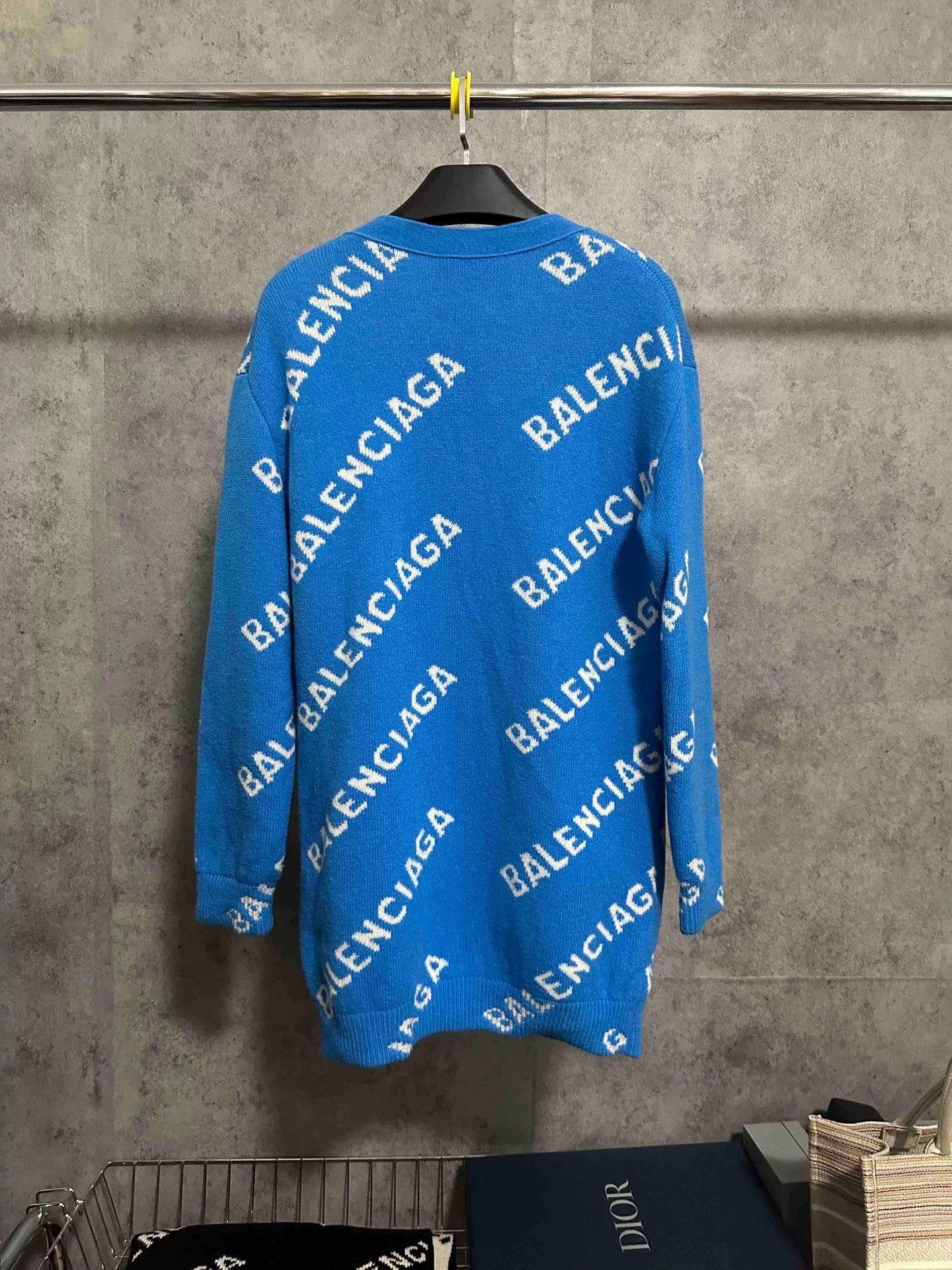 Balenciaga Balenciaga All-Over Logo Blue Cardigan Size US S / EU 44-46 / 1 - 4 Thumbnail