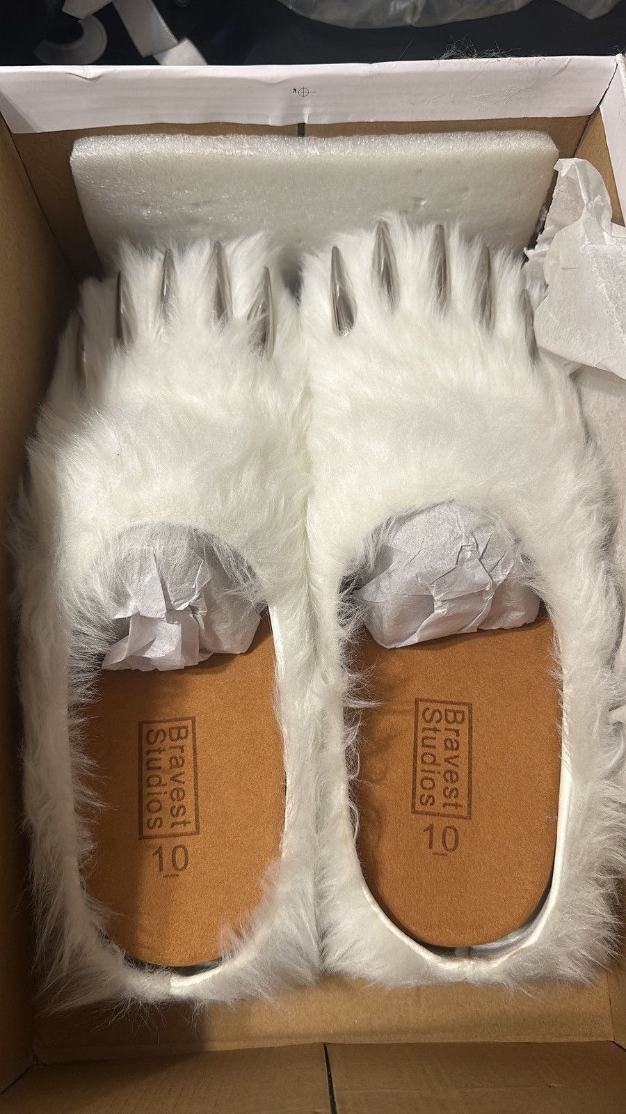 Bravest Studios White Bear Claw Mules Size US 10 / EU 43 - 1 Thumbnail
