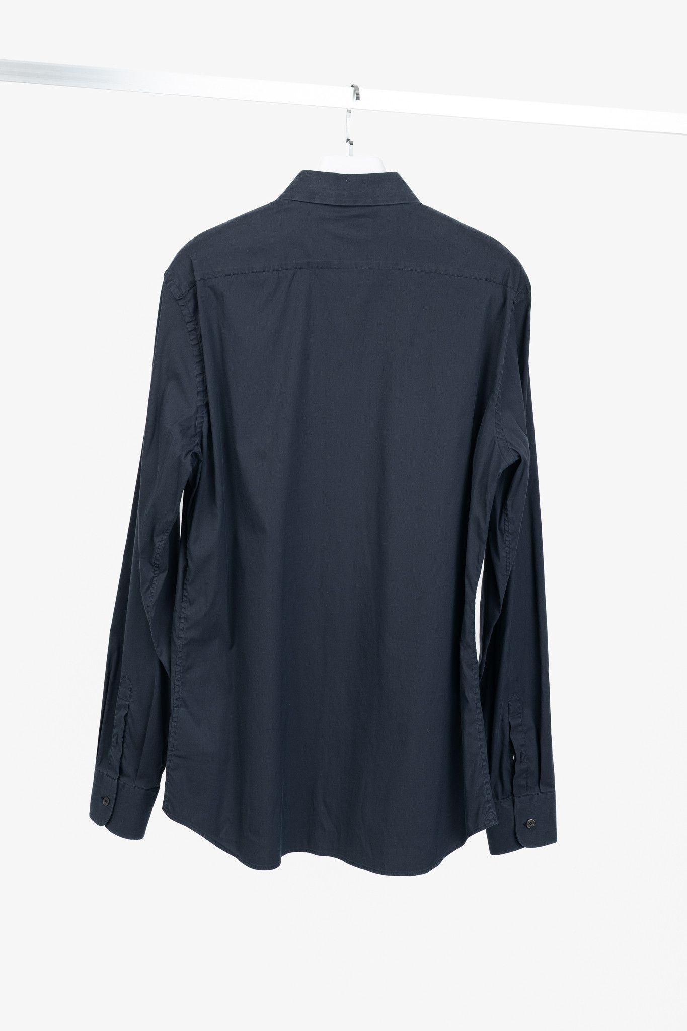 Prada Prada Navy Cotton-Poplin Buttoned Shirt Size US XL / EU 56 / 4 - 2 Thumbnail
