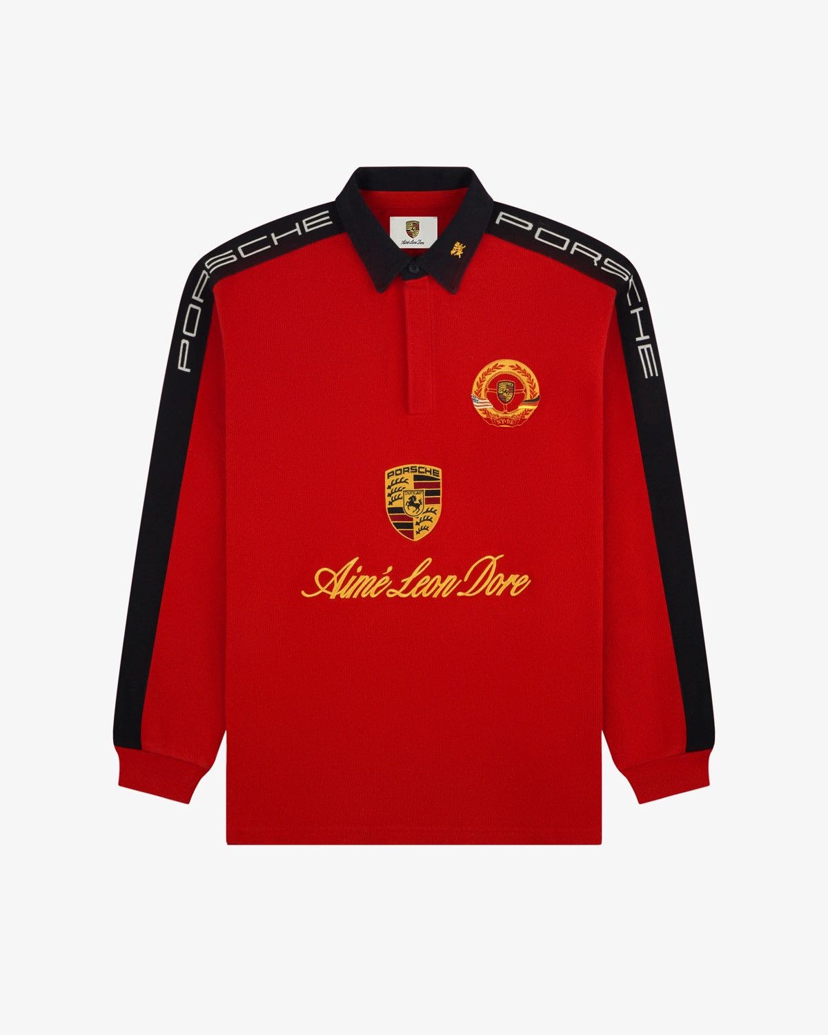 Aime Leon Dore × Porsche Design Aimé Leon Dore ALD Porsche Crest Rugby Red Size US L / EU 52-54 / 3 - 1 Thumbnail