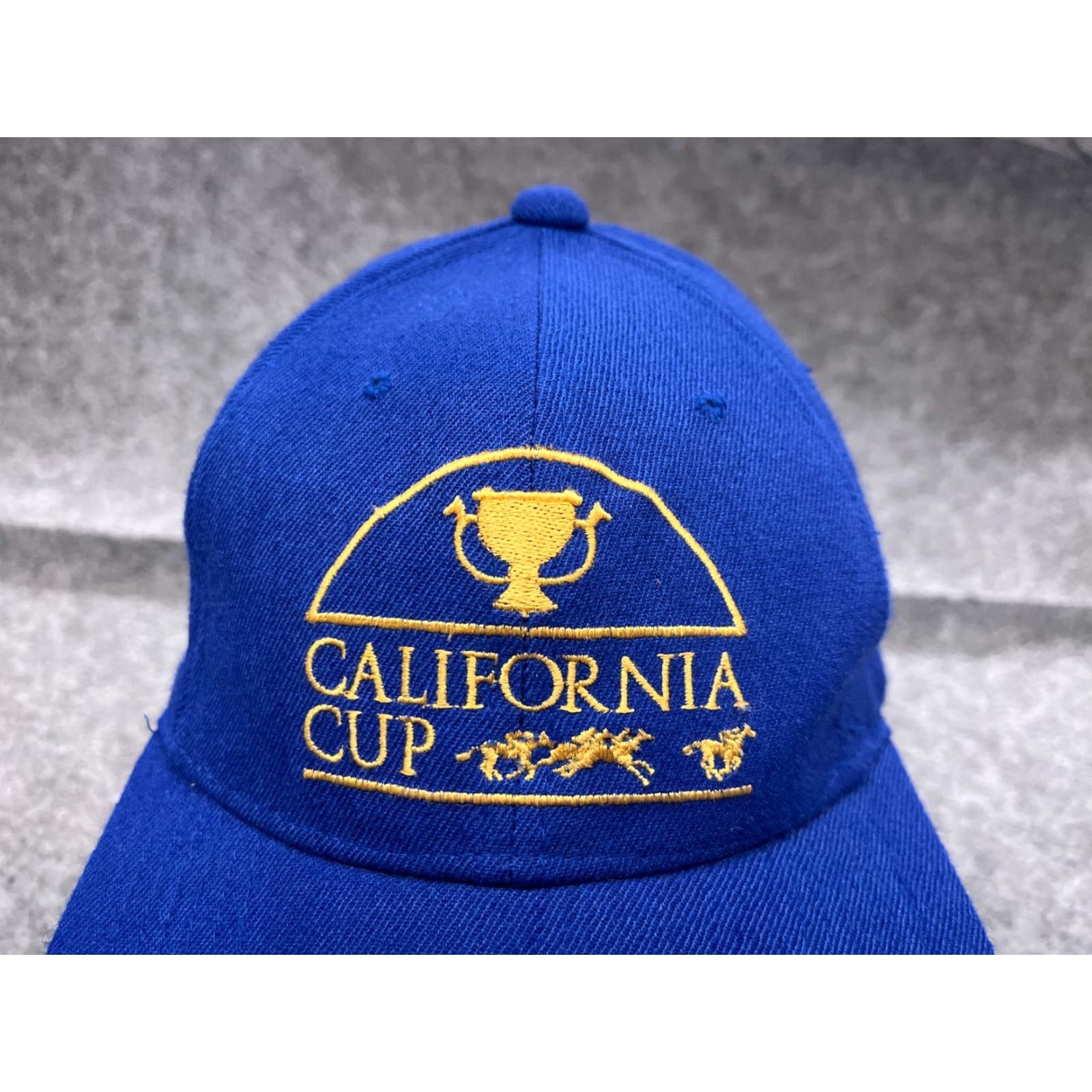Vintage Blue Cotton Snapback Hat - California Cup Horse Racing - Adjustable One Size - Mens Size ONE SIZE - 2 Thumbnail