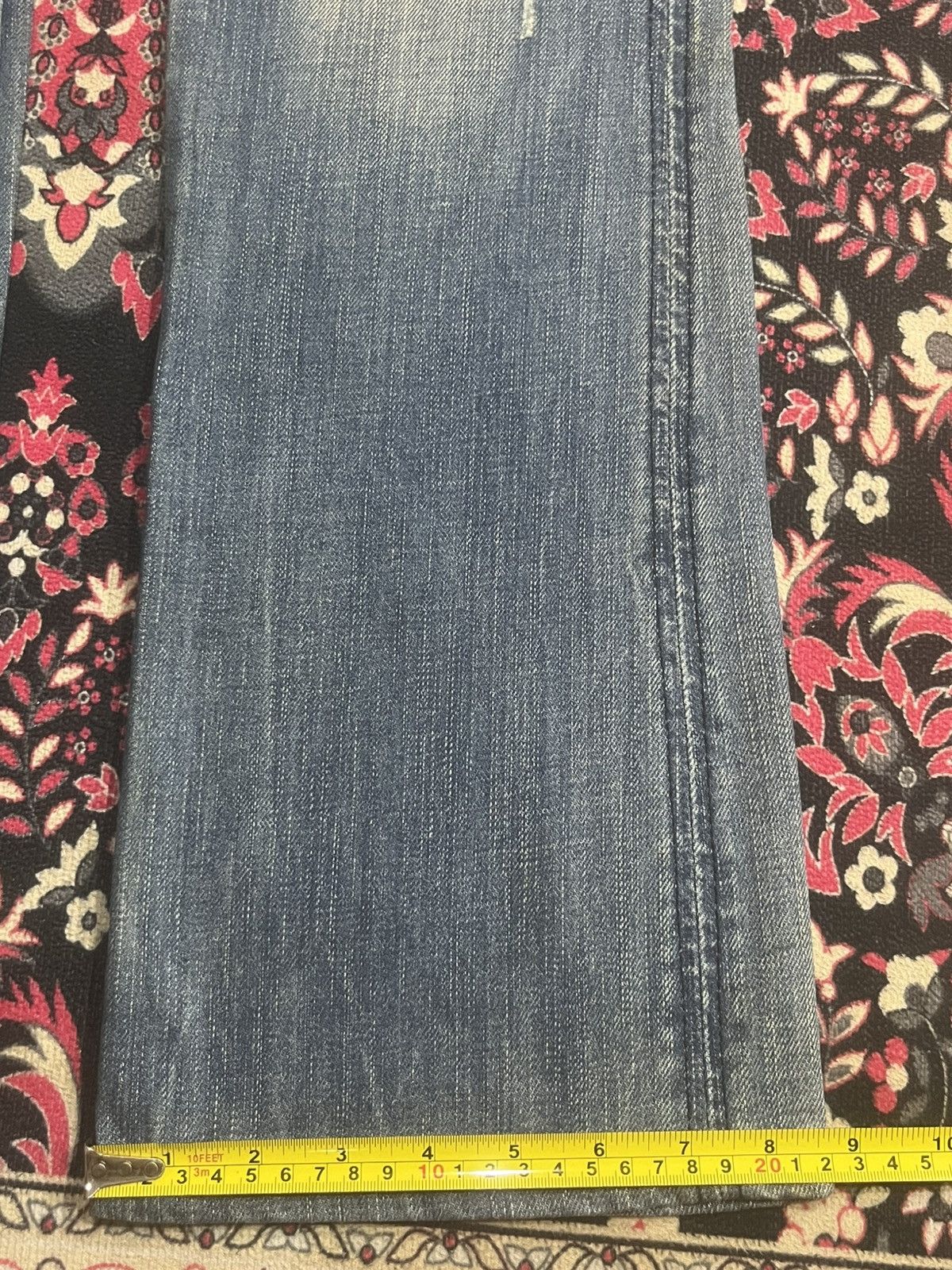 If Six Was Nine Japanese Brand C-ism Low Rise Fringe Distressed Flare Jeans Size 30" / US 8 / IT 44 - 14 Thumbnail