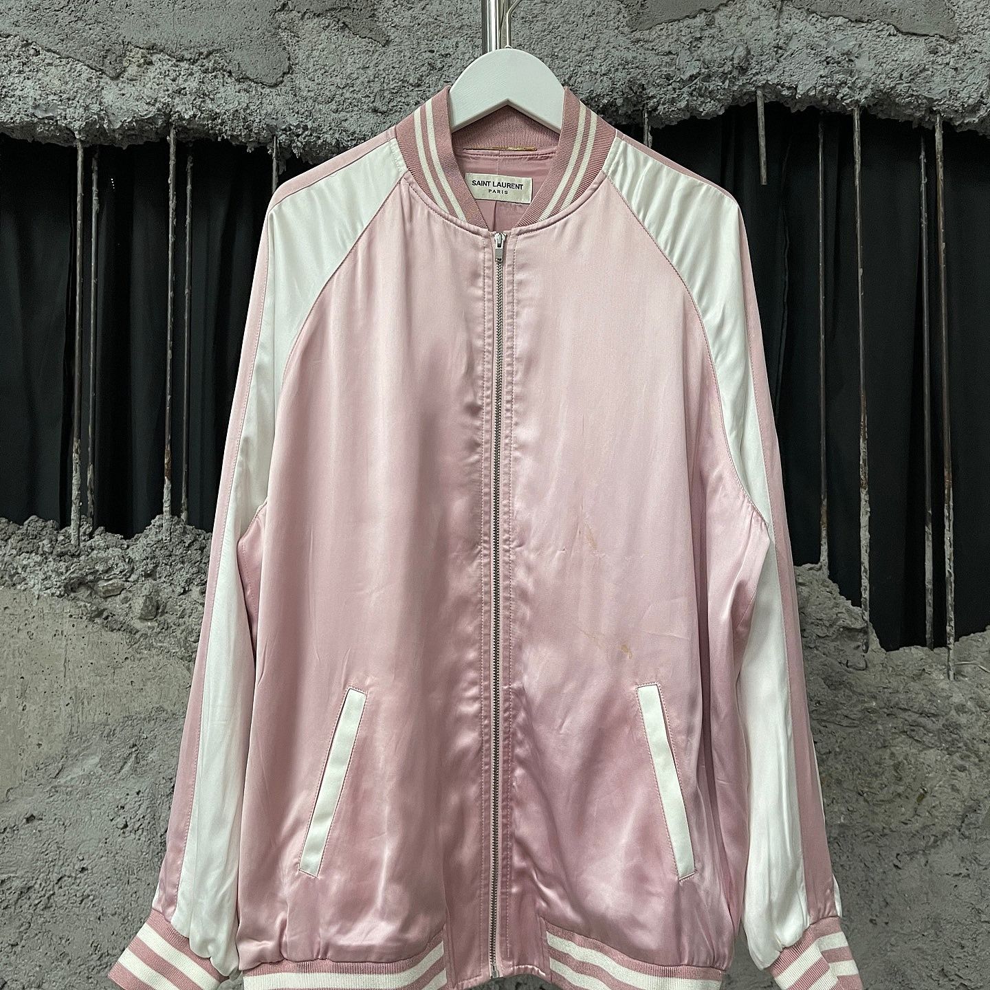 Saint Laurent Paris Saint Laurent Pink Satin Bomber Jacket Size 36 Size XS / US 0-2 / IT 36-38 - 1 Thumbnail