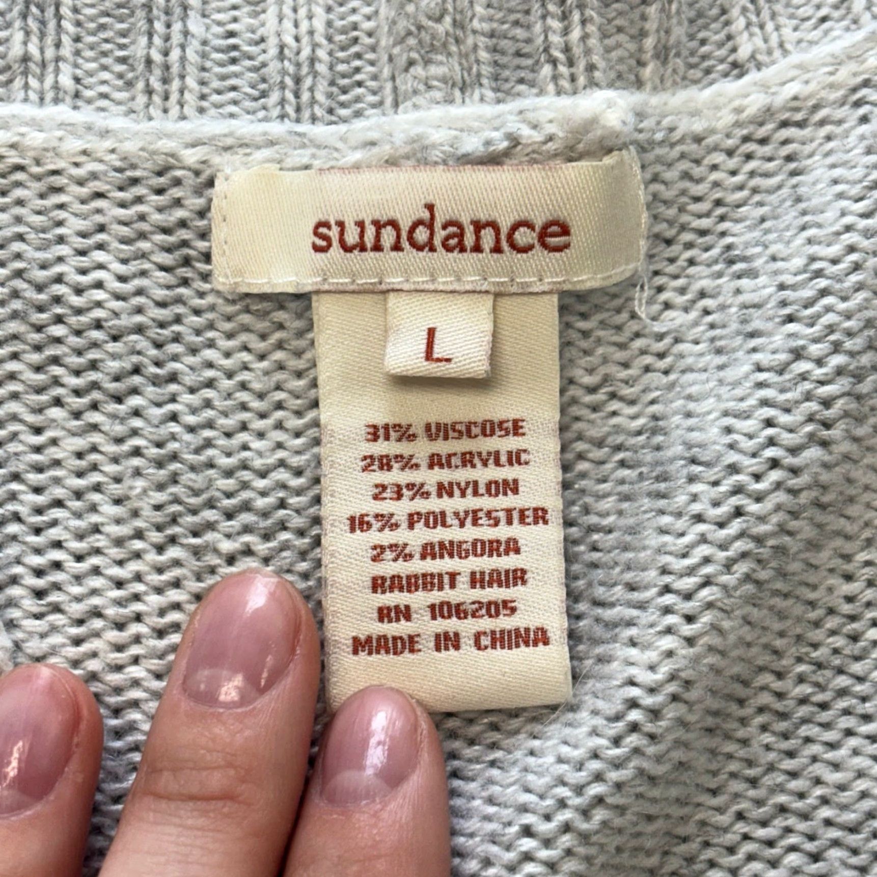 Vintage VINTAGE Sundance Cardigan Open Front Knit Ribbon Vertical Crochet Light Gray Womens L Size L / US 10 / IT 46 - 6 Thumbnail