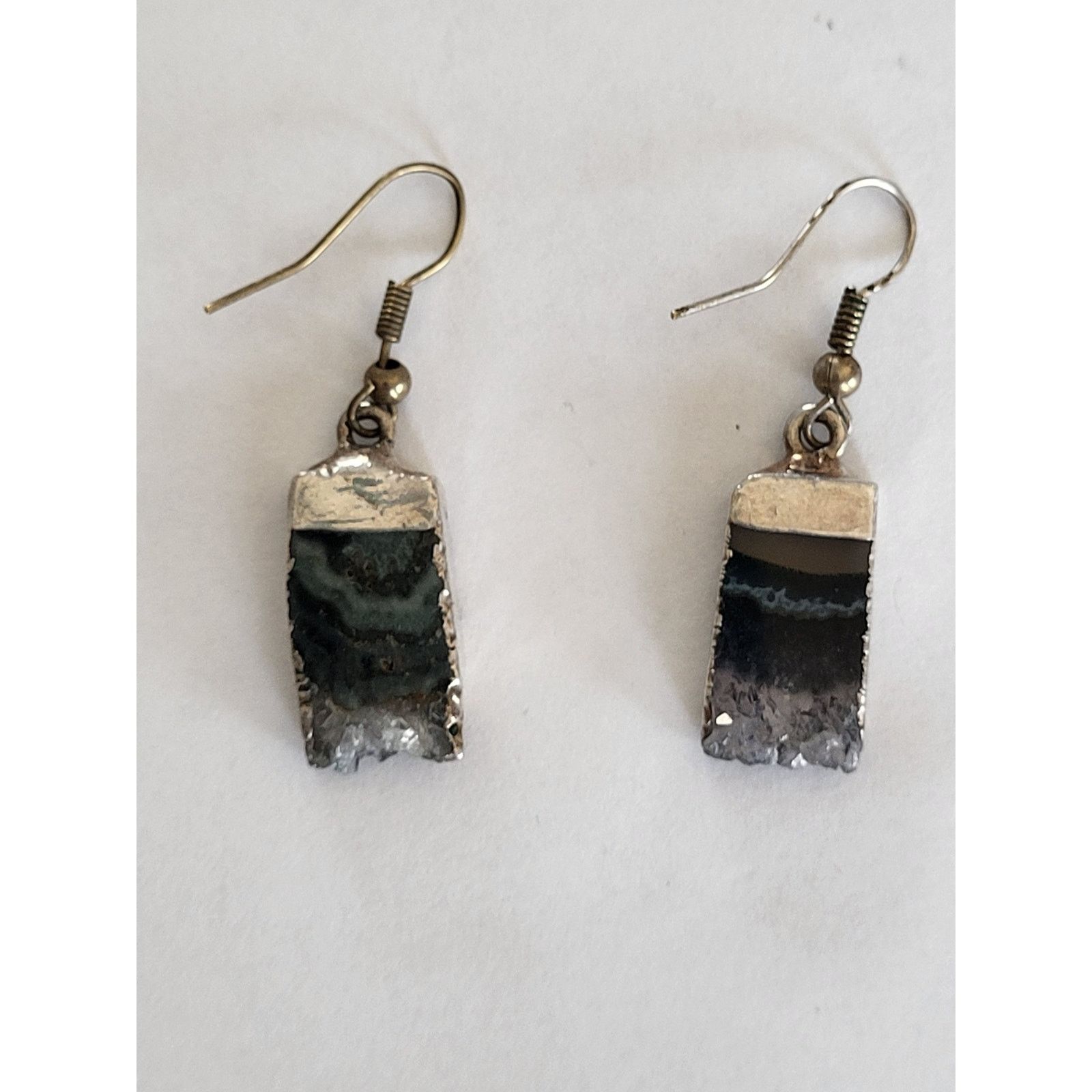 & Other Stories Artisan-Hand Made Moss Agate Druzy Geode Earrings Pierced Size ONE SIZE - 2 Thumbnail